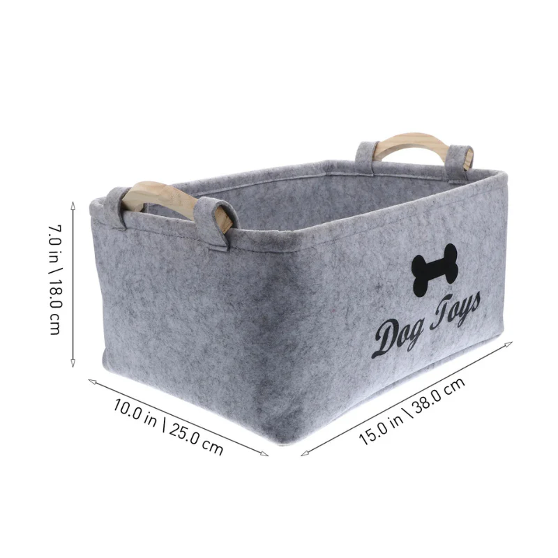 Dog Toy Storage Basket – Felt Organizer Bin for Pets - Image 8