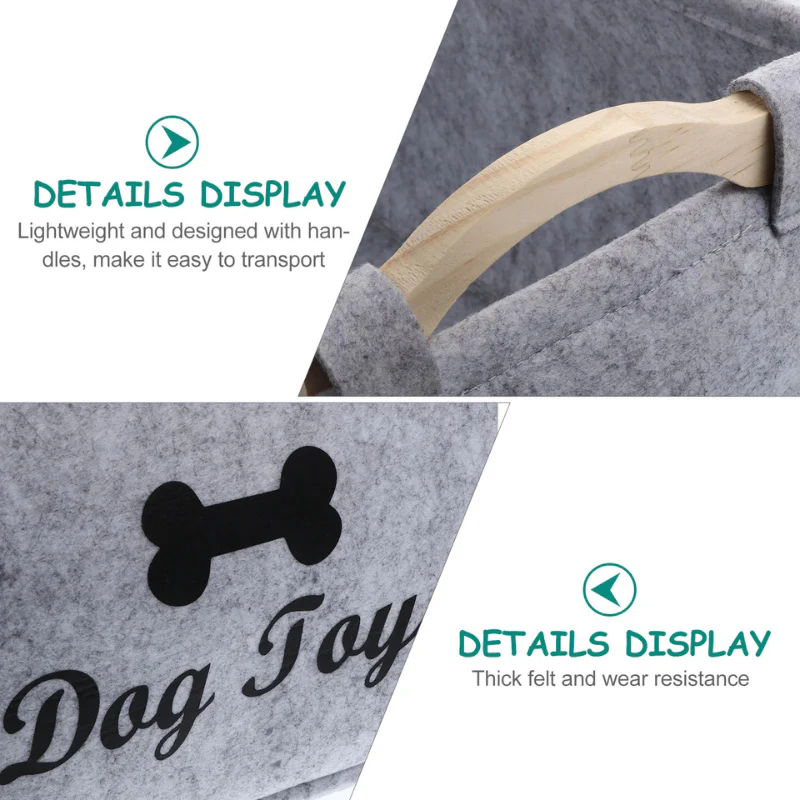 Dog Toy Storage Basket – Felt Organizer Bin for Pets - Image 9