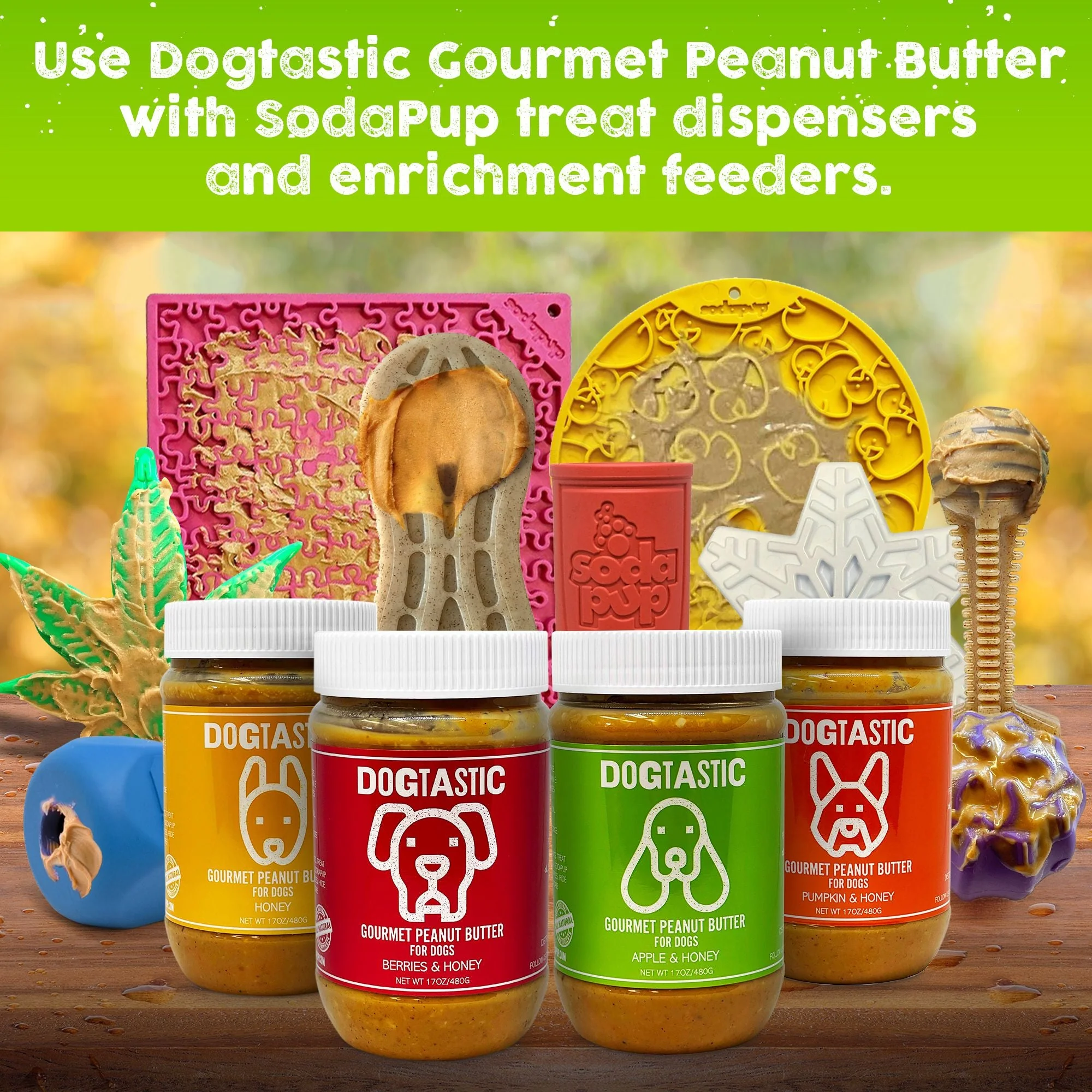 Dogtastic Gourmet Peanut Butter for Dogs - Pumpkin & Flax Seed Flavor - 50% off - Image 2