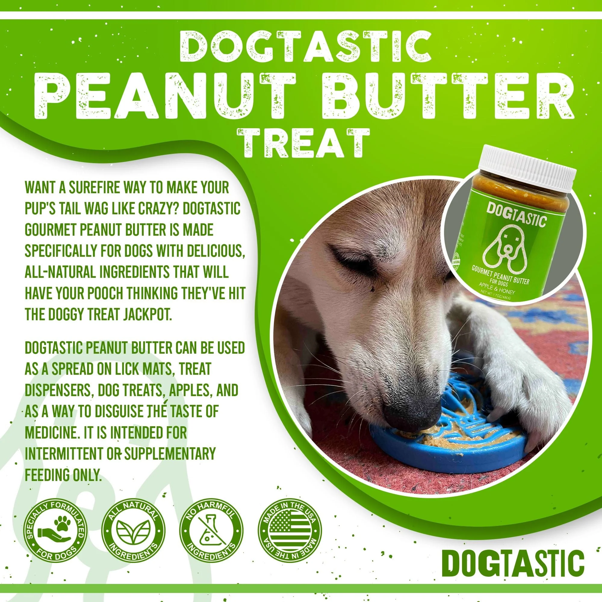 Dogtastic Peanut Butter for Dogs with Flax Seed - Xylitol-Free | USA Made - 50% off - Image 4
