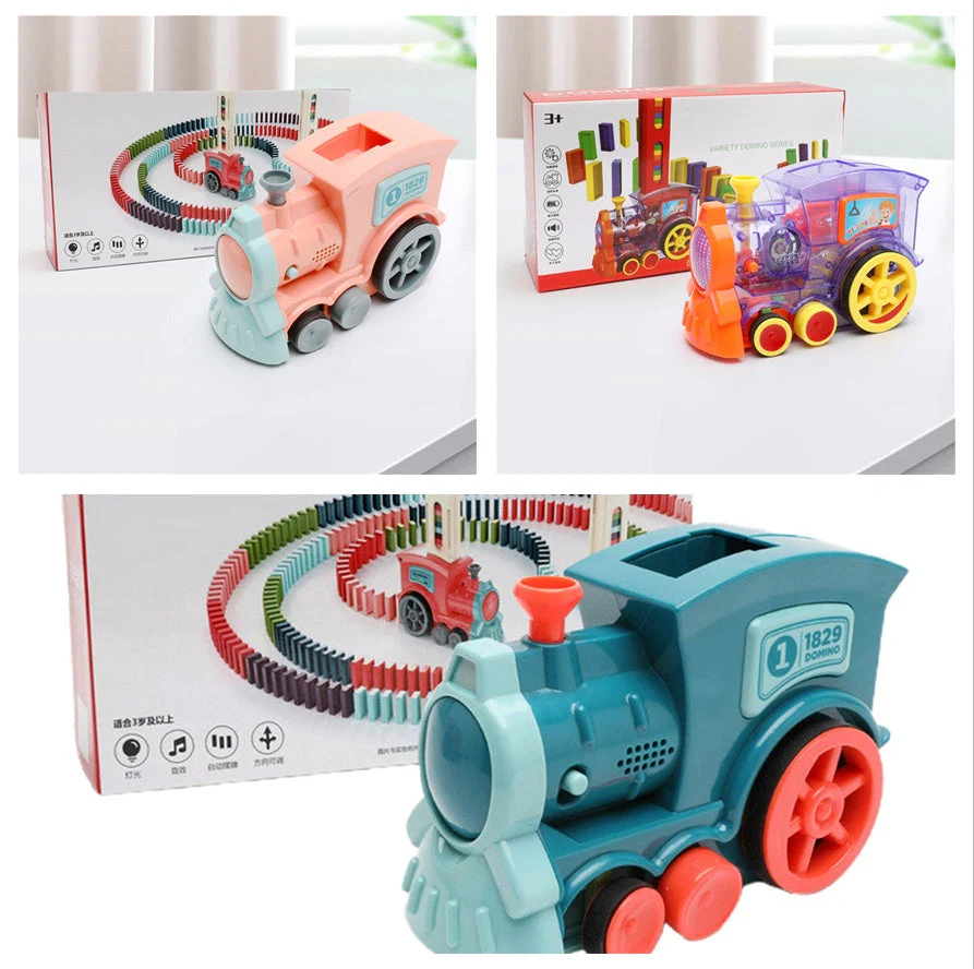 Domino Train Toys Baby Toys Car Puzzle Automatic Release Licensing Electric Building Blocks Train Toy - Image 14
