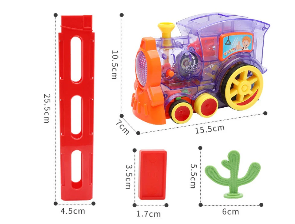 Domino Train Toys Baby Toys Car Puzzle Automatic Release Licensing Electric Building Blocks Train Toy - Image 6