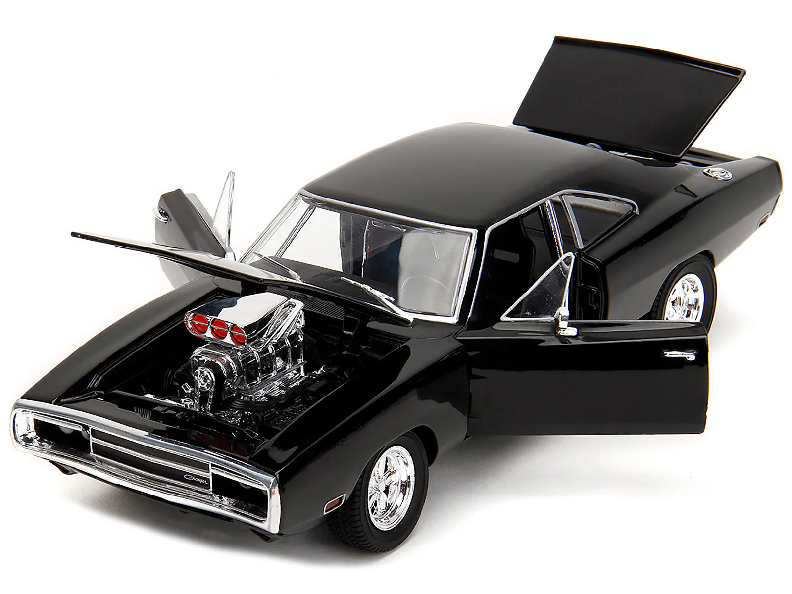 Dom's Dodge Charger R/T Black "Fast & Furious" (2009) Movie "TrueSpec" Series 1/24 Diecast Model Car by Jada - Image 3