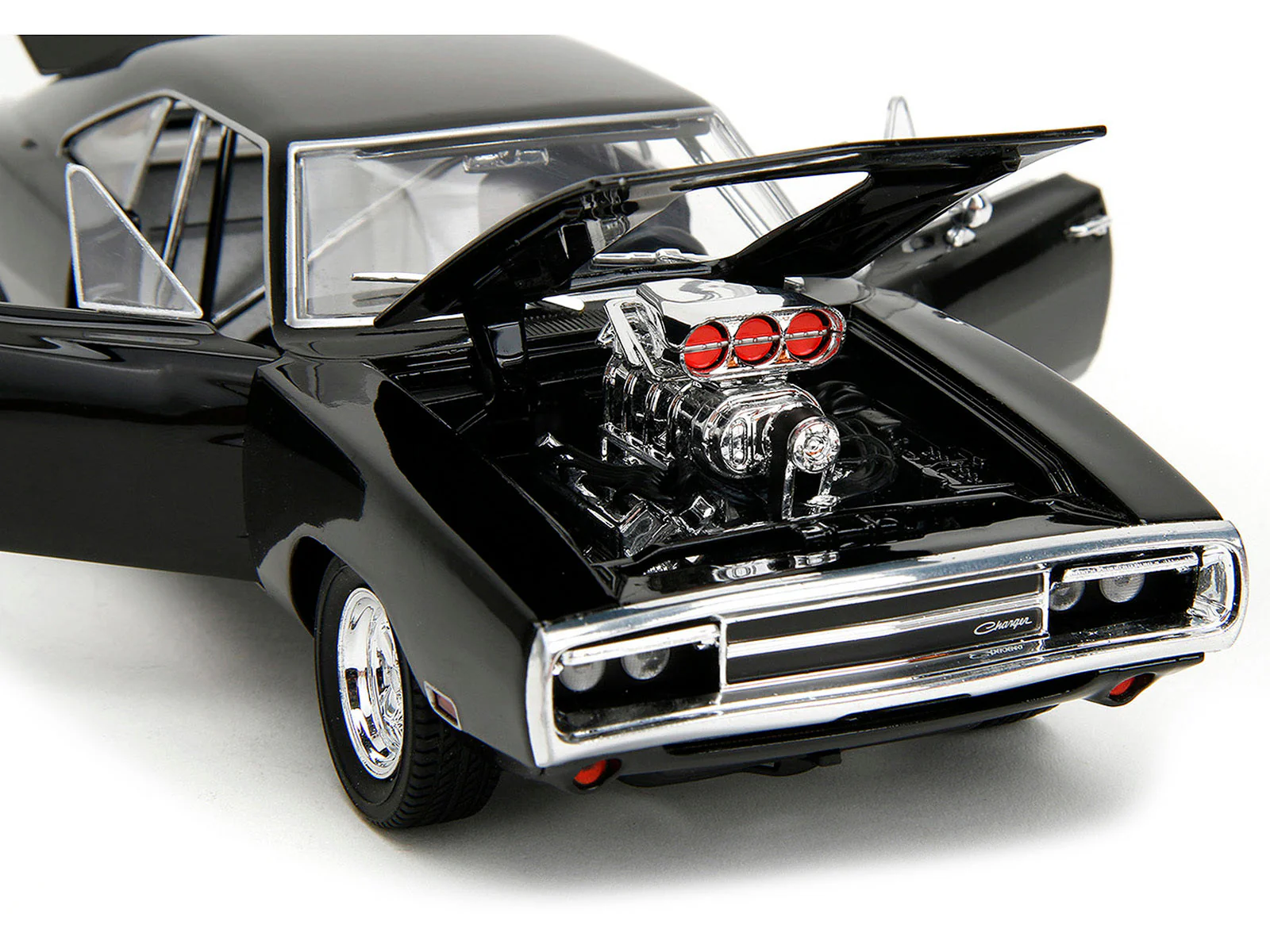 Dom's Dodge Charger R/T Black "Fast & Furious" (2009) Movie "TrueSpec" Series 1/24 Diecast Model Car by Jada - Image 4
