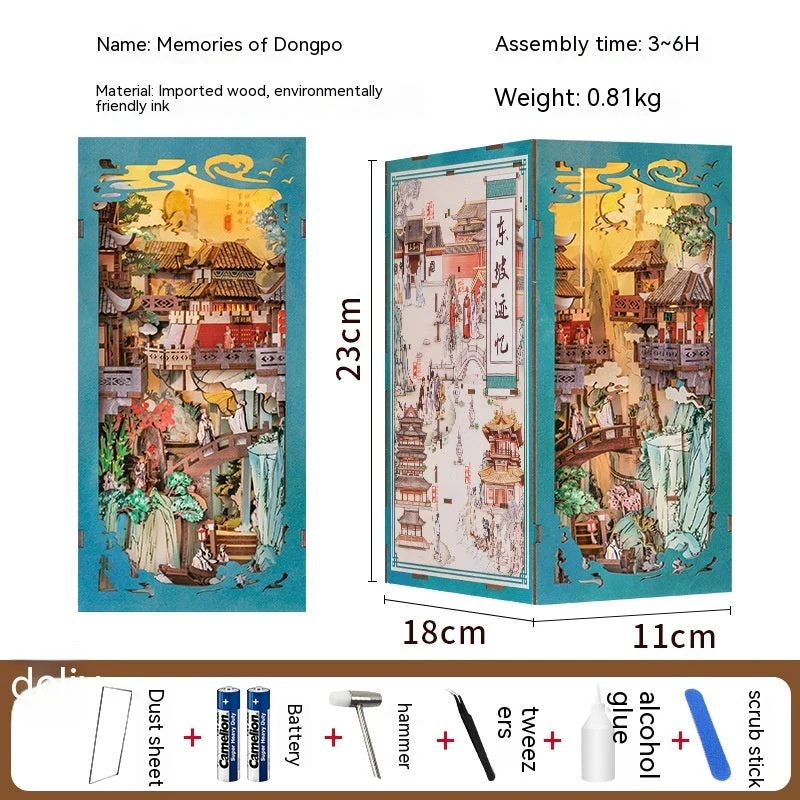 Dongpo Zhiyi Diy Wooden 3d Stereo Hand-assembled Book Stand Model Building Toy - Image 3