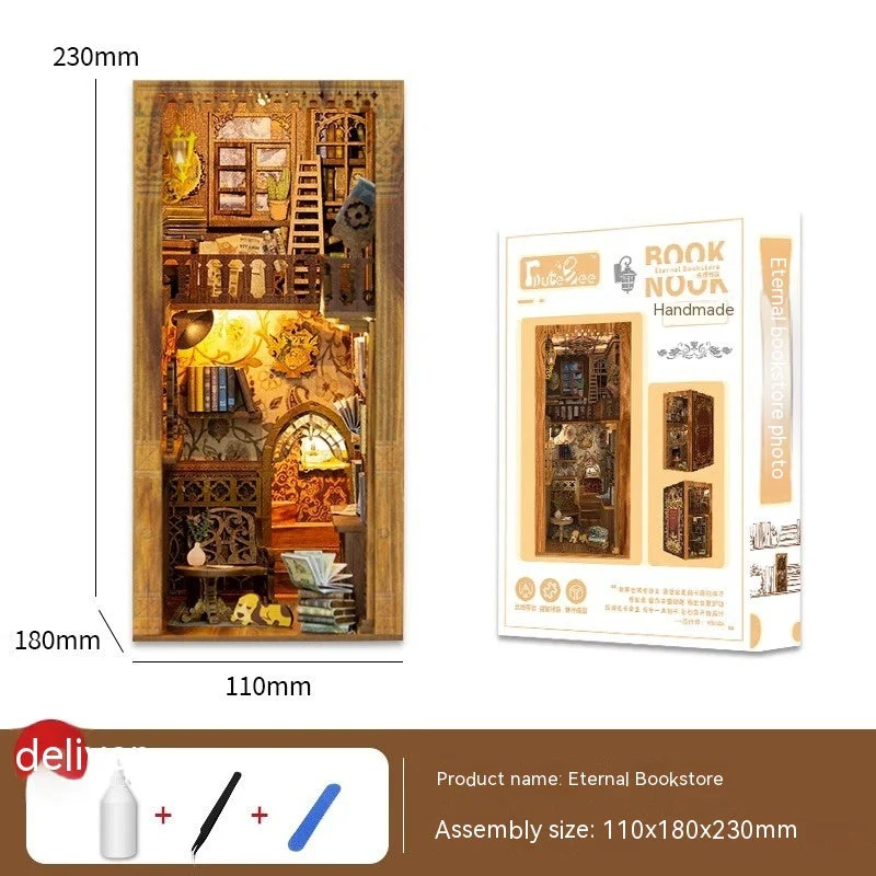 Dongpo Zhiyi Diy Wooden 3d Stereo Hand-assembled Book Stand Model Building Toy - Image 4
