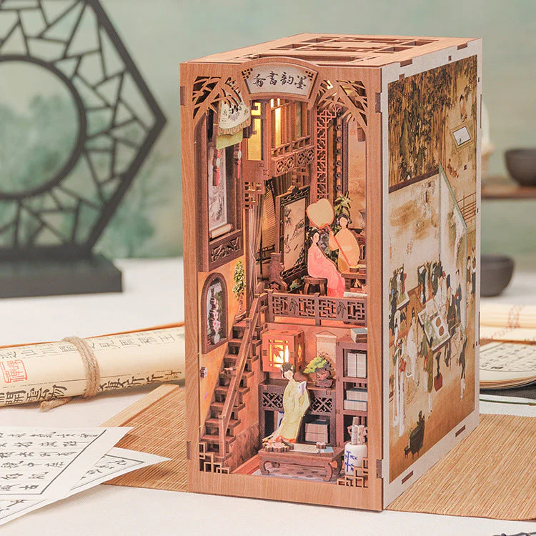 Dongpo Zhiyi Diy Wooden 3d Stereo Hand-assembled Book Stand Model Building Toy - Image 5