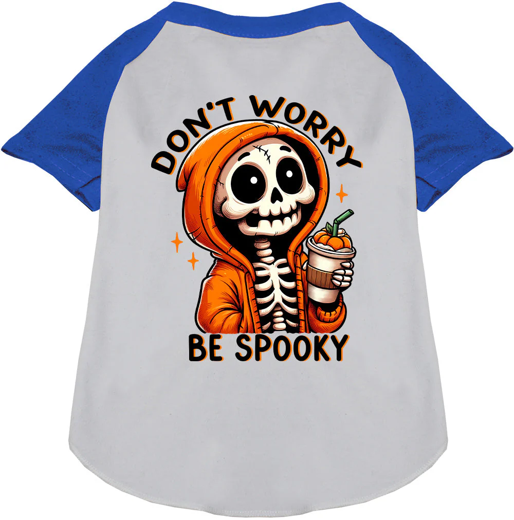 Don't Worry, Be Spooky Pet Raglan Shirt - Image 3