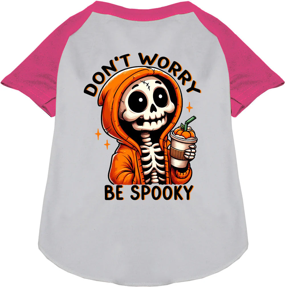 Don't Worry, Be Spooky Pet Raglan Shirt - Image 4