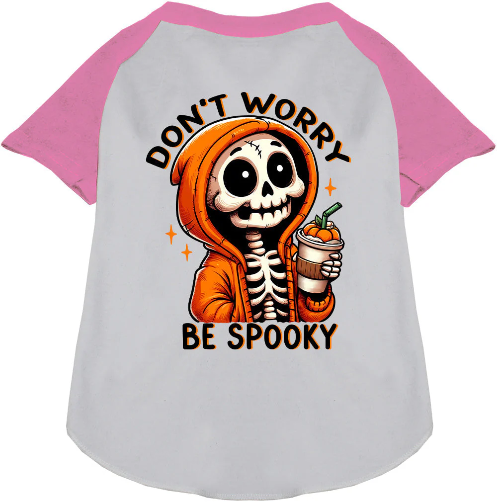Don't Worry, Be Spooky Pet Raglan Shirt - Image 5