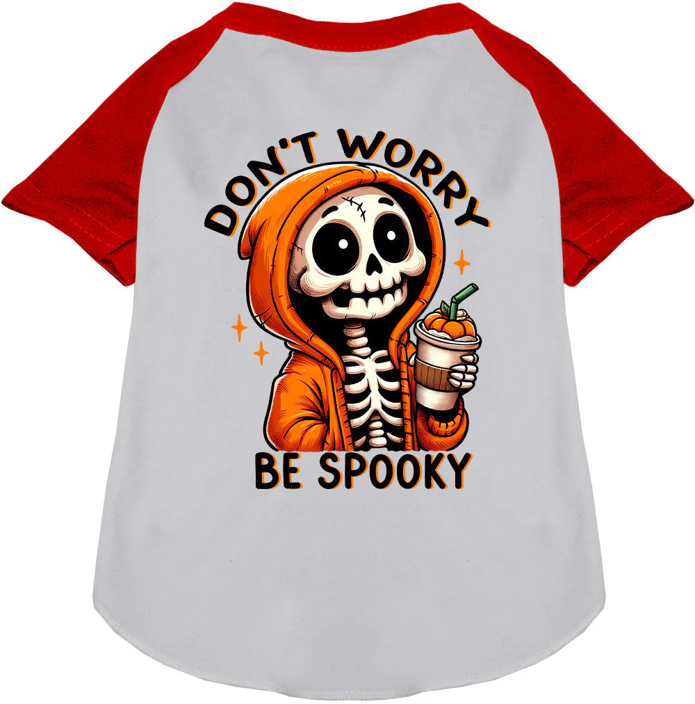 Don't Worry, Be Spooky Pet Raglan Shirt - Image 7