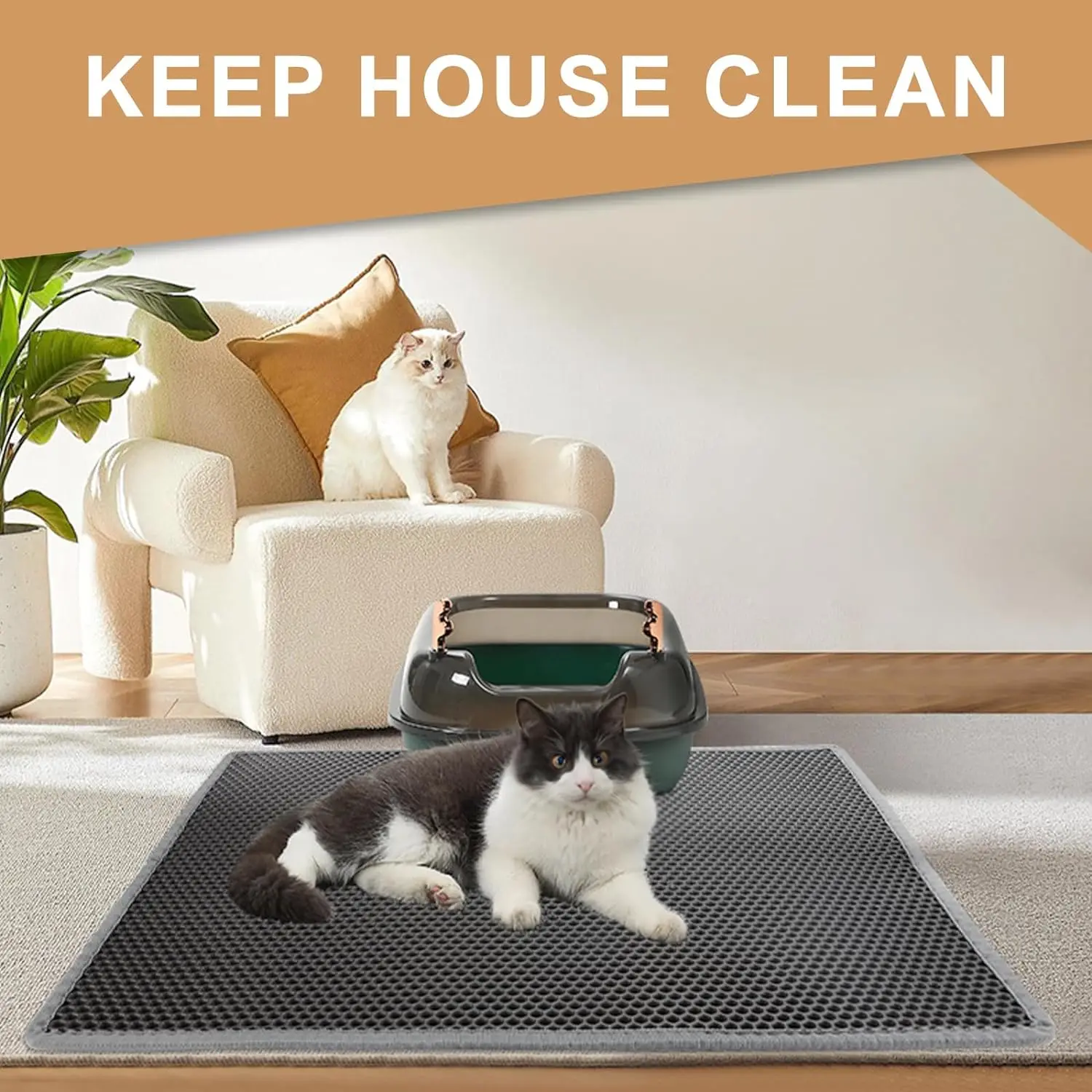 Double-Layer Cat Litter Mat – Non-Slip, Waterproof & Durable - Image 4