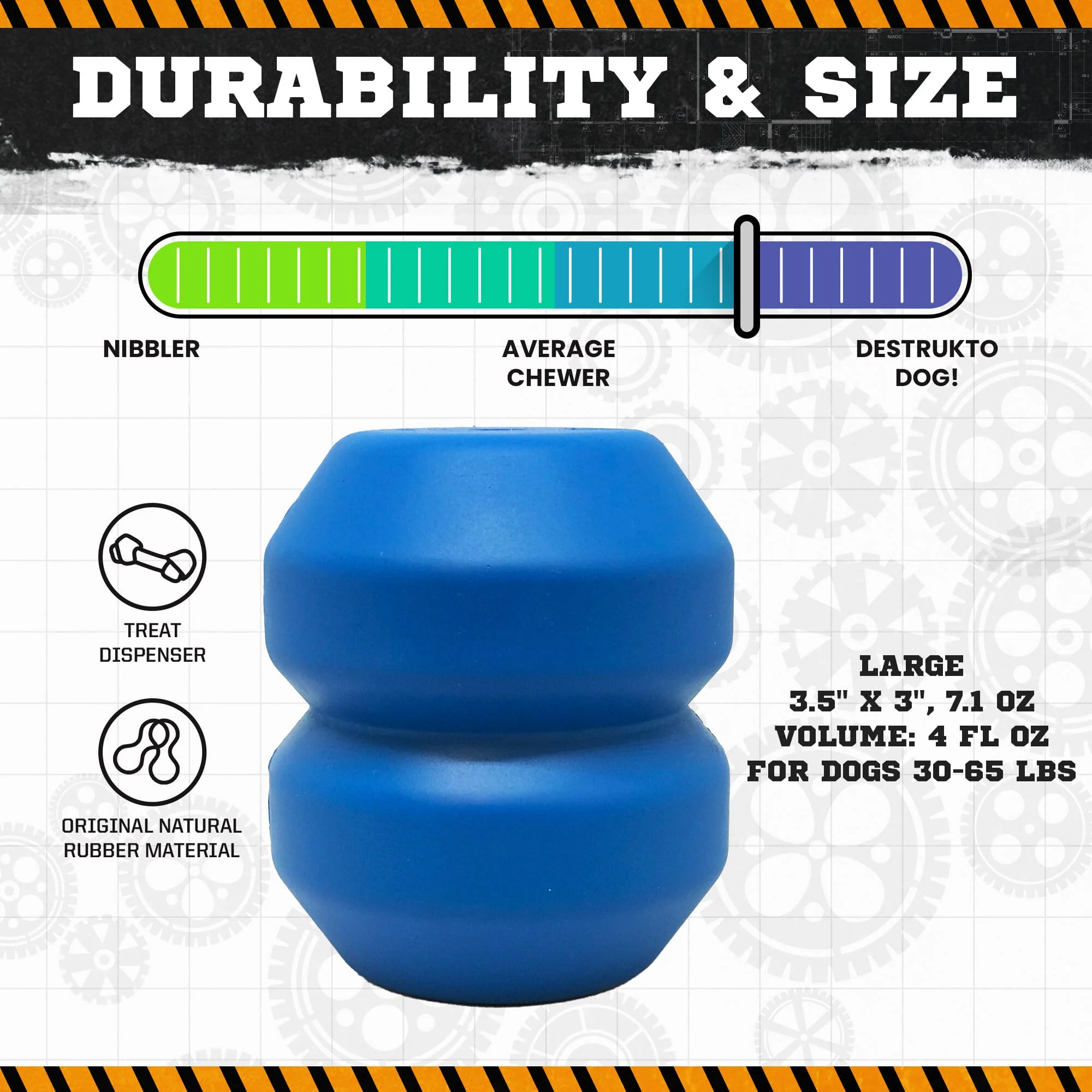 Double Trouble Dog Toy - Dual Chamber Treat Dispenser for Large Dogs | USA Made - Image 4