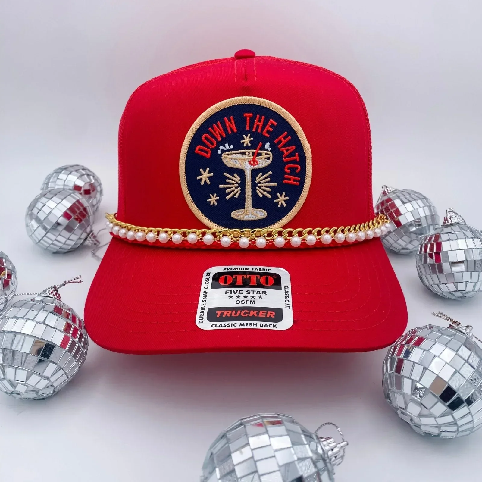 Down The Hatch Red- Trucker Hat