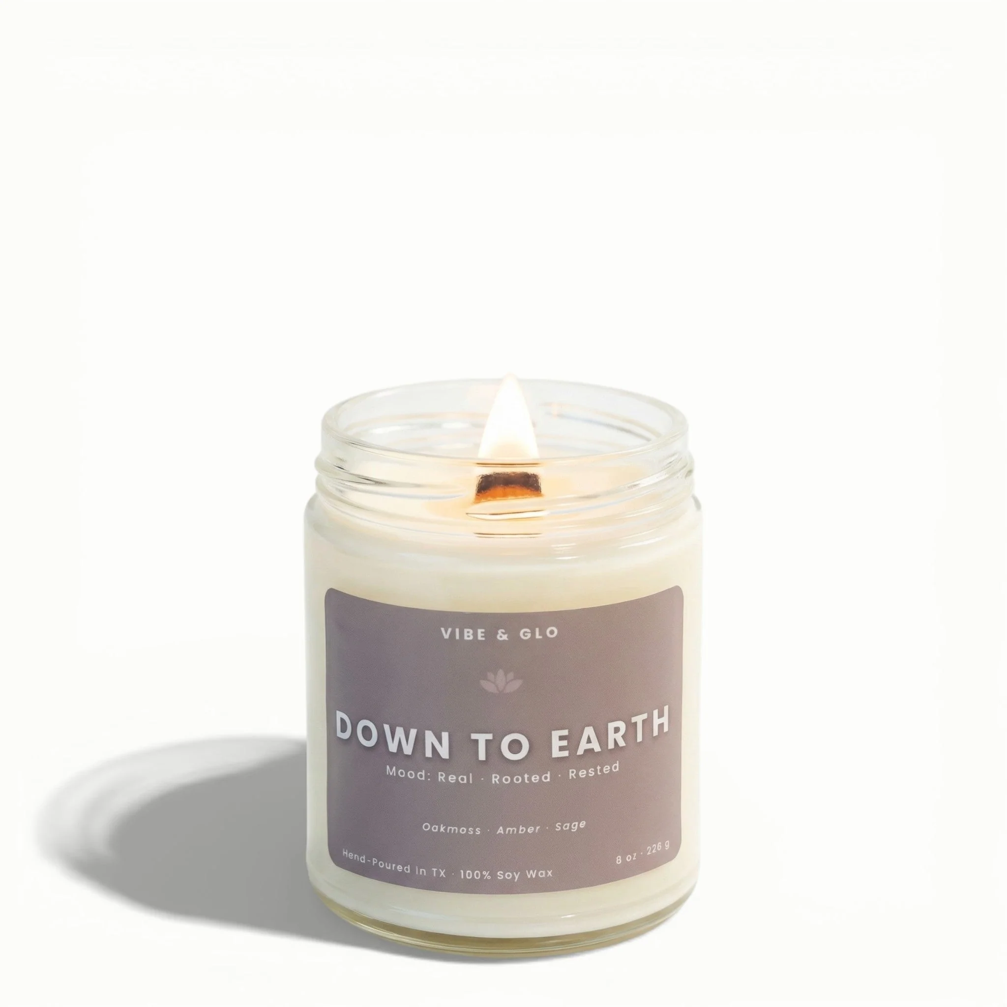 Down to Earth – Oakmoss & Sage Soy Candle - Image 9