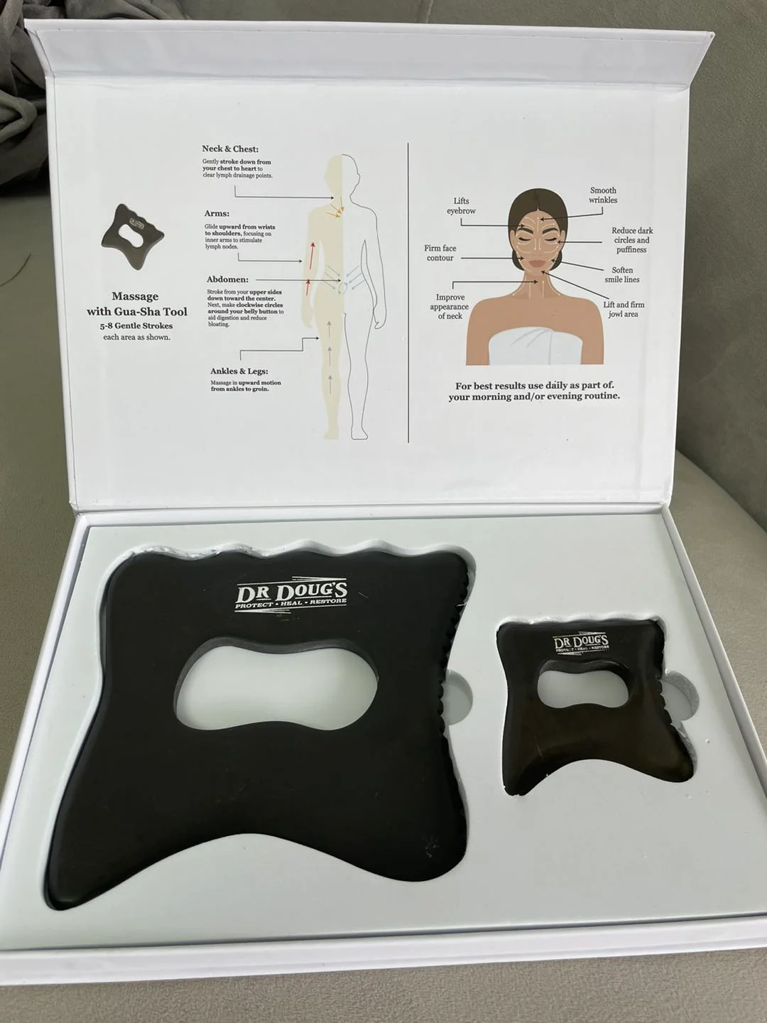 Dr. Doug’s Bian Stone Gua Sha Collection – Lymphatic Massage & Sculpting Tools for Body, Face & Neck - Image 4