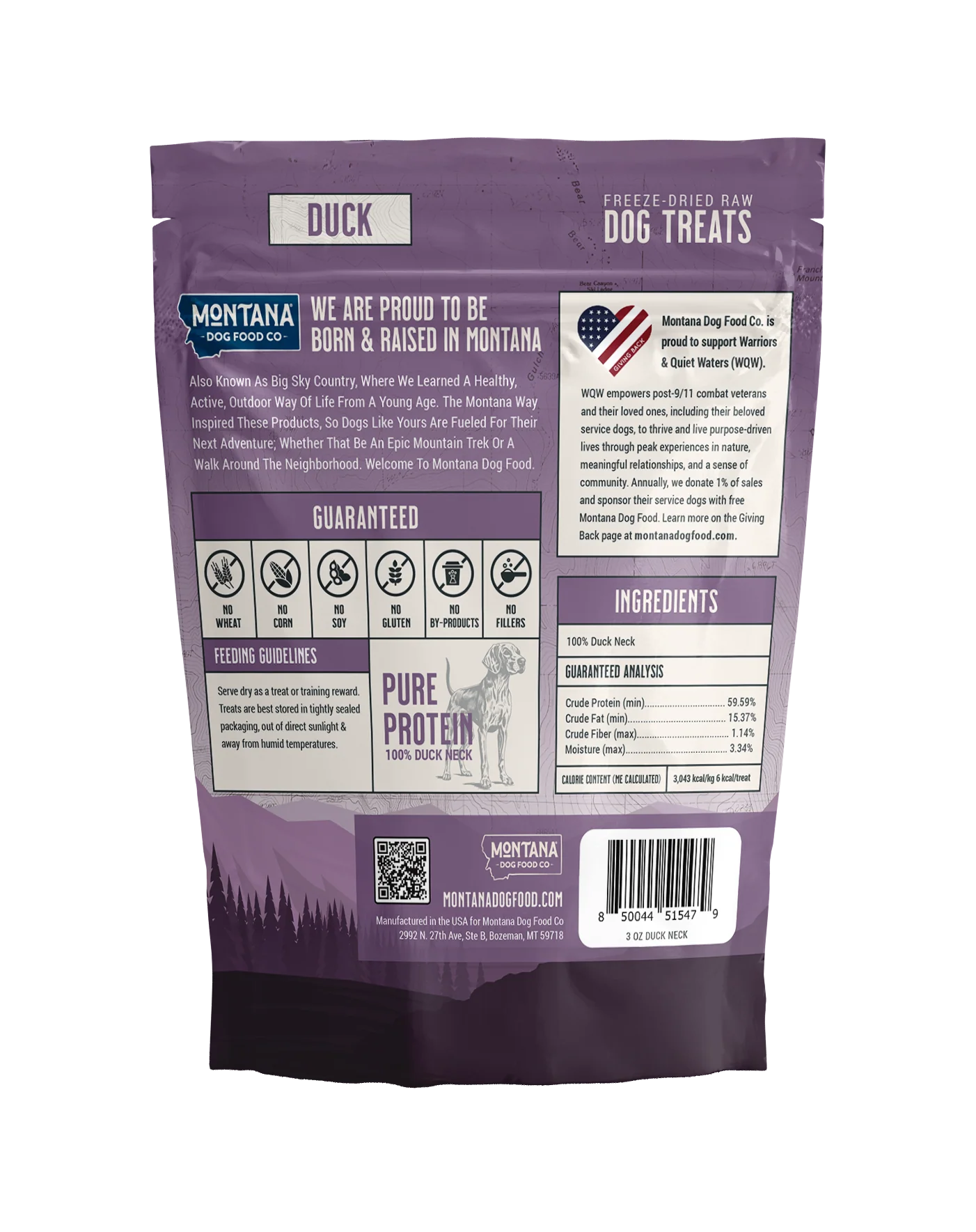 Duck Freeze-dried Raw Trail Snacks (Treats) for Dogs 3oz - Image 2