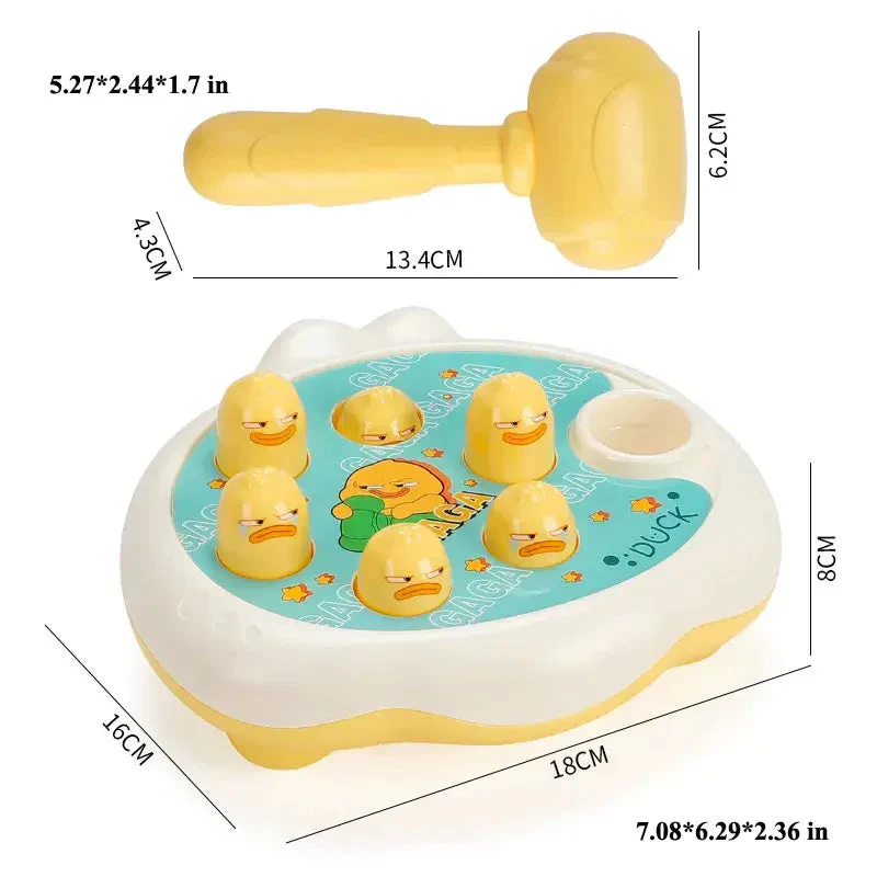 Duck/Frog/Pig Baby Toy Montessori Learning Game Educational Puzzle Gift for 12 24 Months Toddler Boy/Girl with Hammer - Image 4
