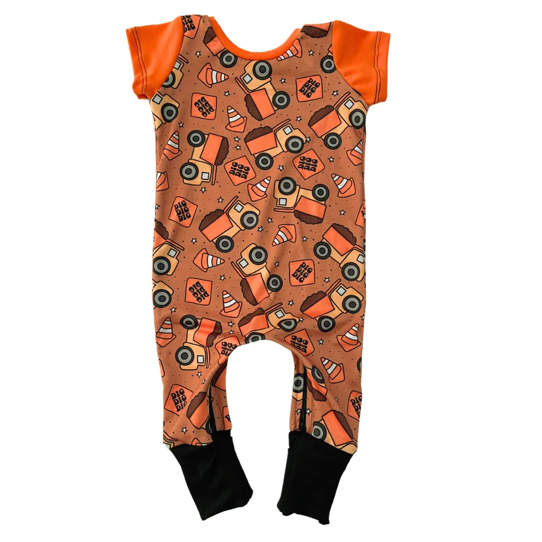 Dump Trucks Zip Romper - Image 3