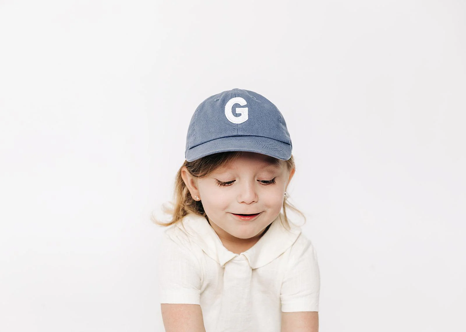 Dusty Blue Letter Baseball Hat - Image 10
