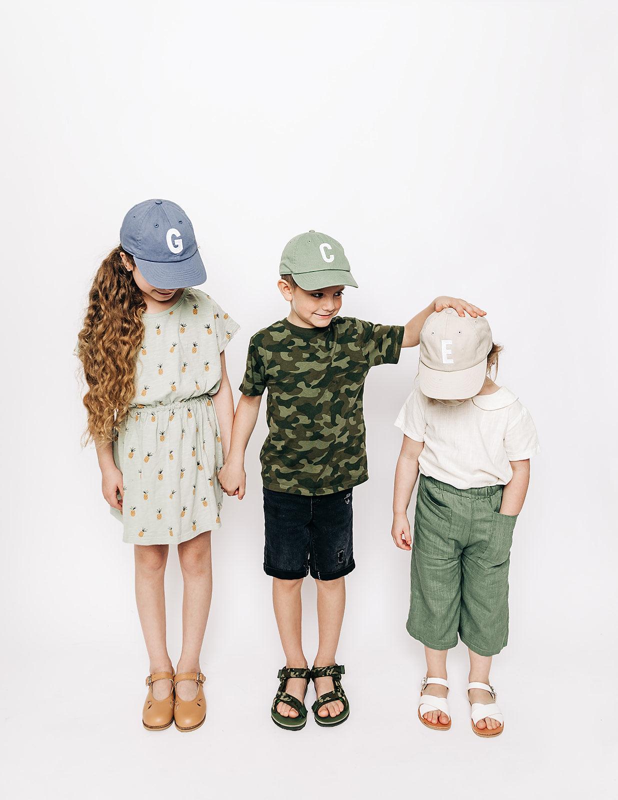 Dusty Blue Letter Baseball Hat - Image 11