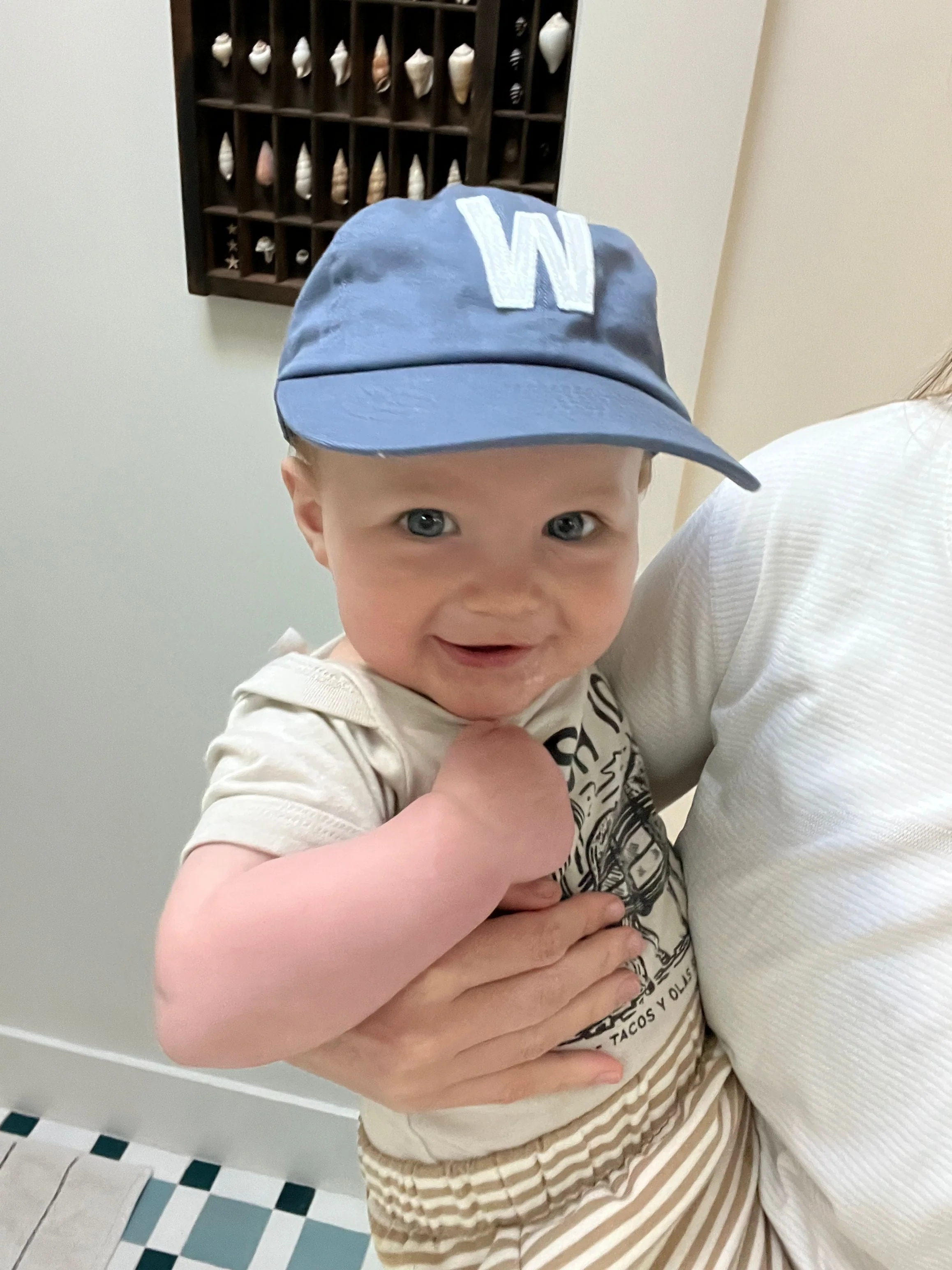 Dusty Blue Letter Baseball Hat - Image 12