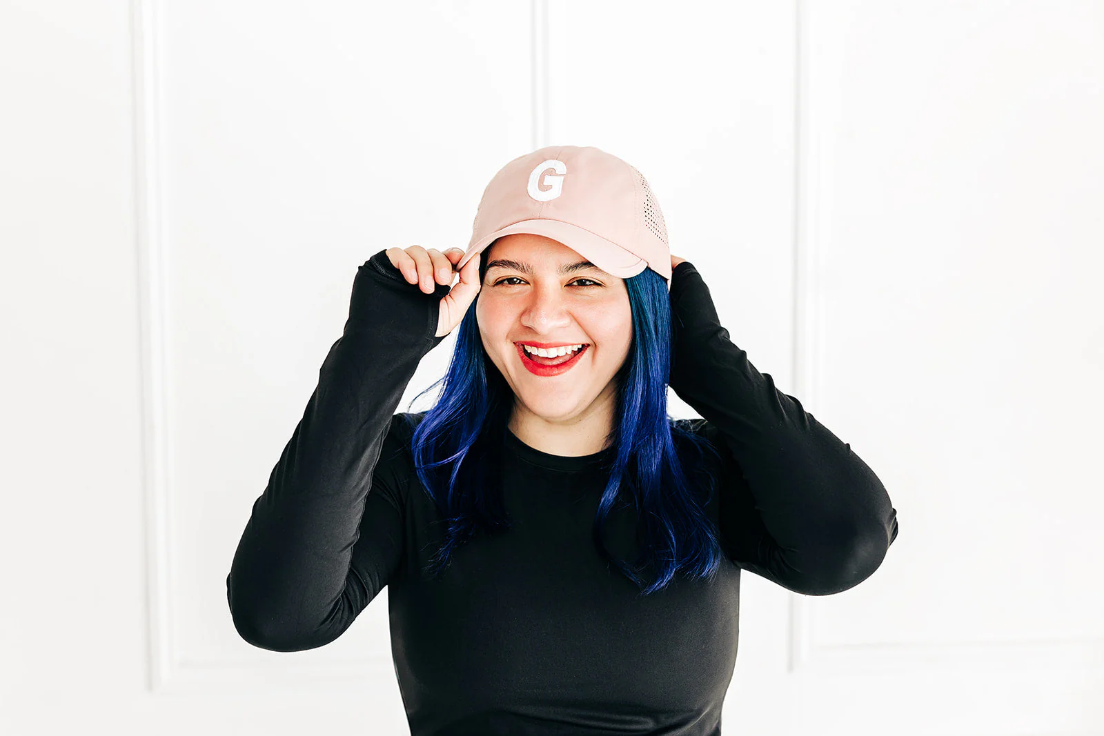 Dusty Rose Letter Athletic Hat - Image 6