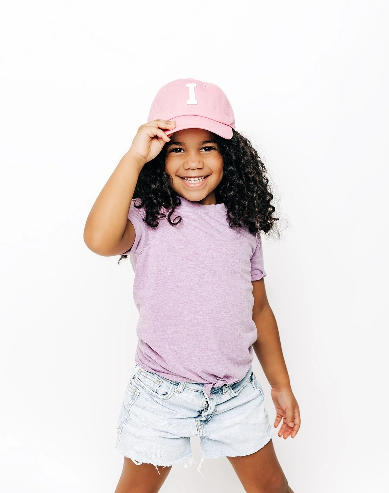 Dusty Rose Letter Baseball Hat - Image 3