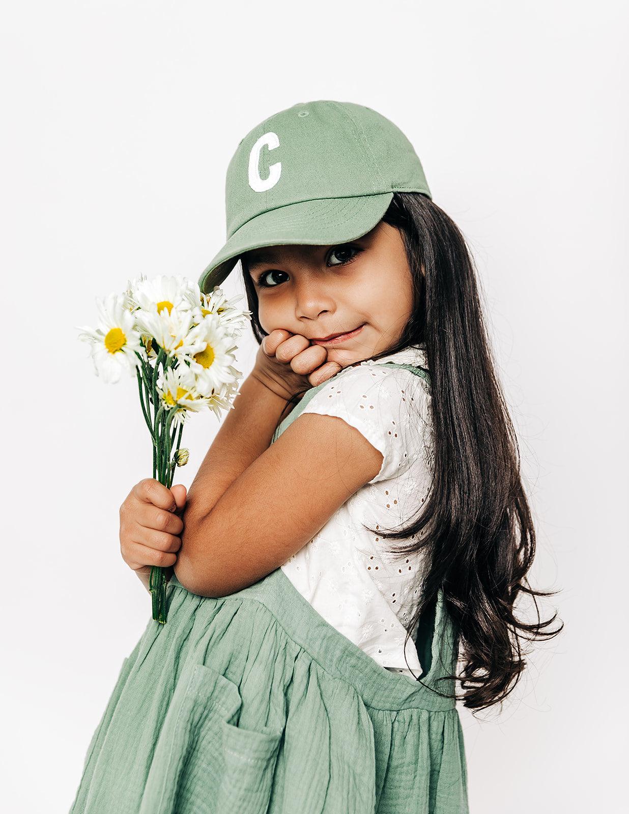 Dusty Sage Letter Baseball Hat - Image 4