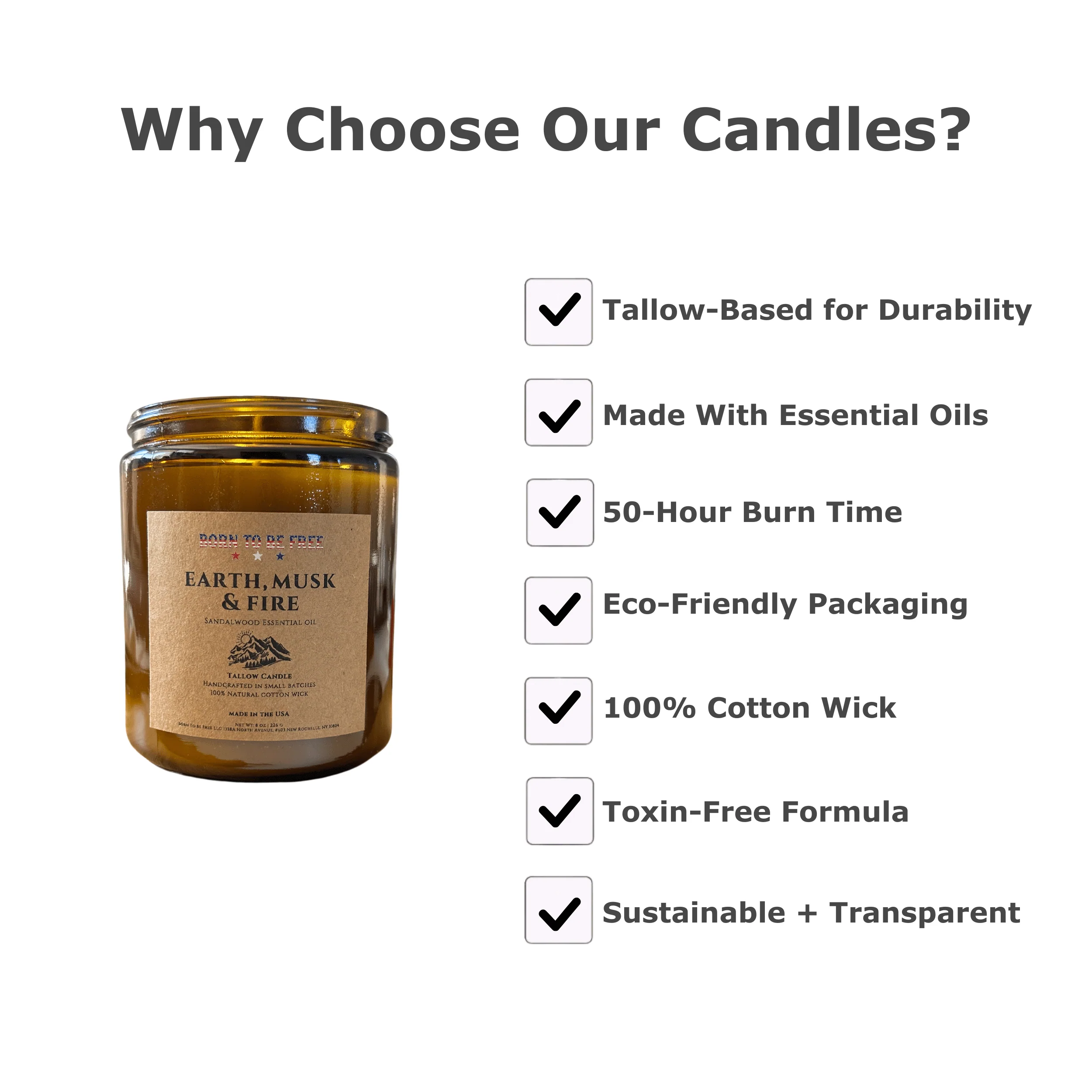 Earth Musk & Fire Tallow Candle - Image 2