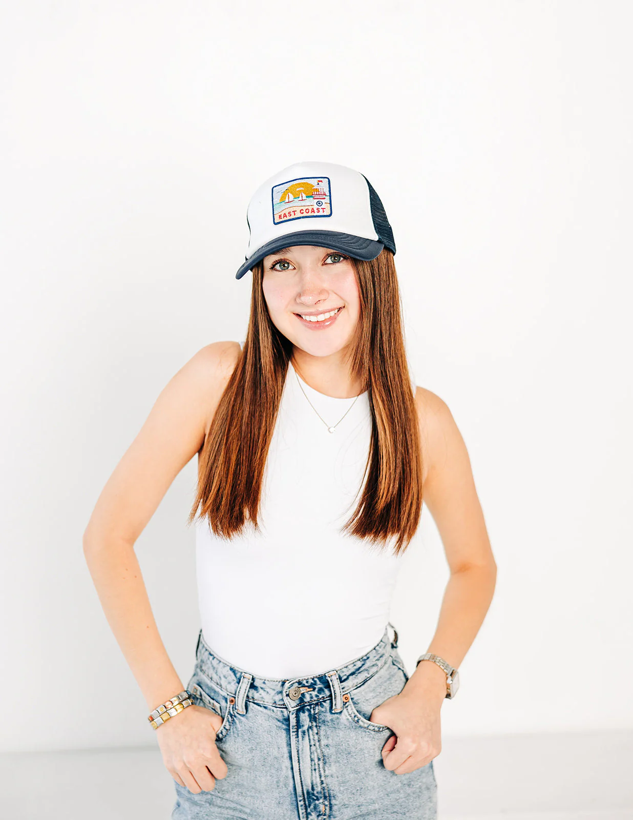 East Coast Postcard Trucker Hat - Image 9