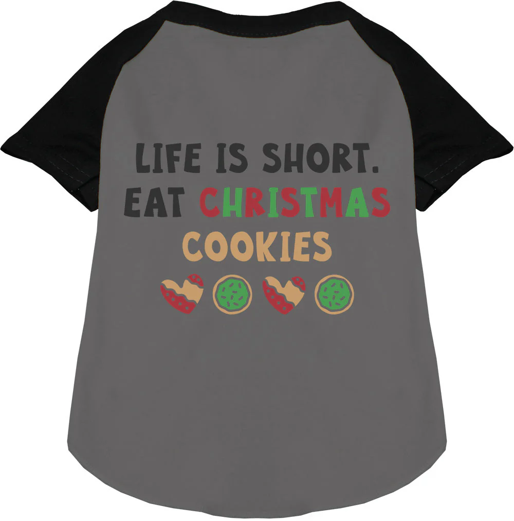Eat Christmas Cookies Pet Raglan Shirt - Image 3