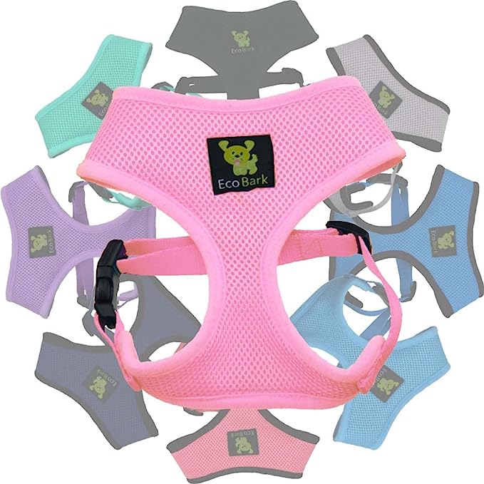 EcoBark Baby Pink Dog Harness- Over-the-Head Soft Mesh Halter Vest for Small to Medium Dogs and Puppies - Image 2