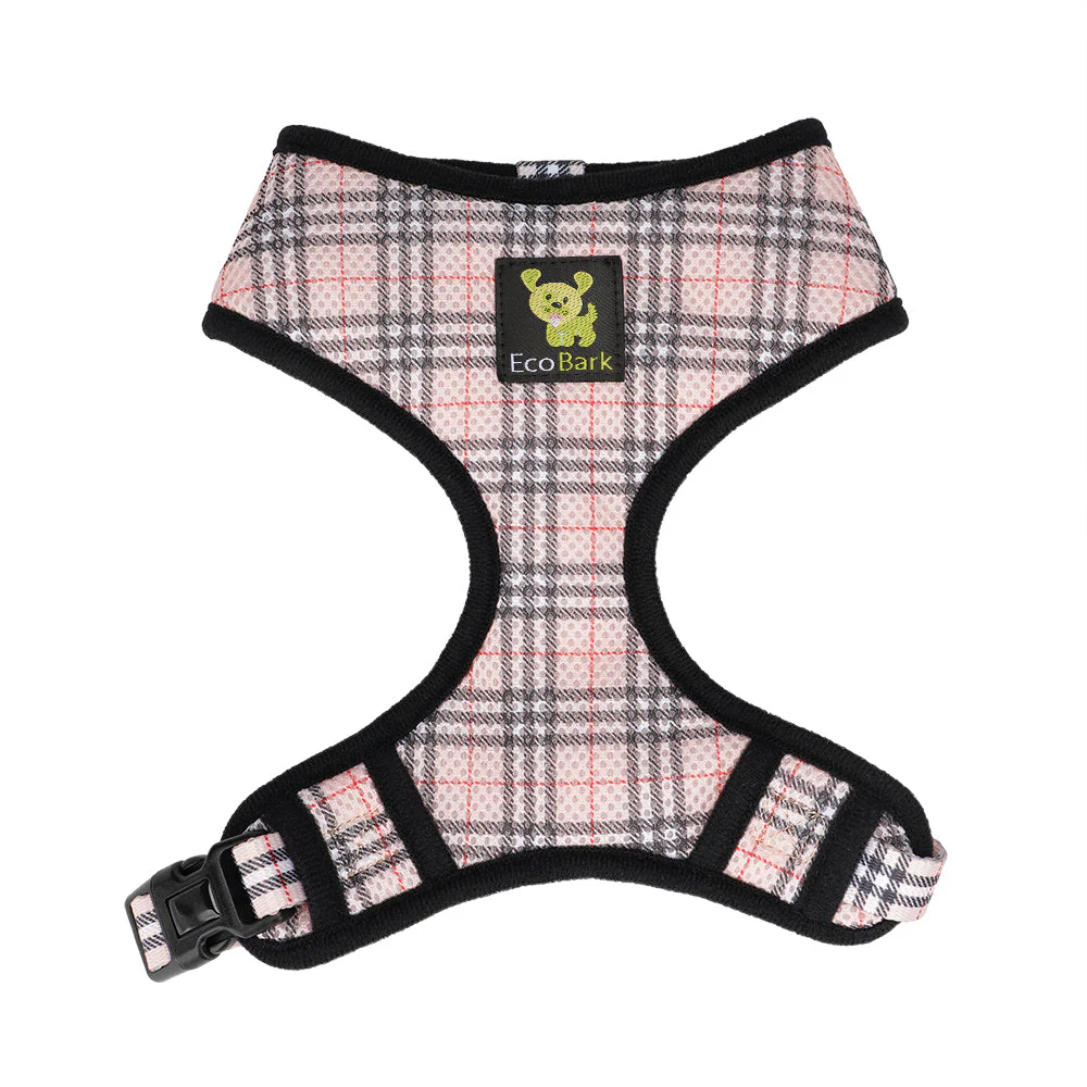 EcoBark Beige Plaid Dog Harness- Over-the-Head Dog Vest Halter for Small to Medium Dogs, and Puppies - Image 2
