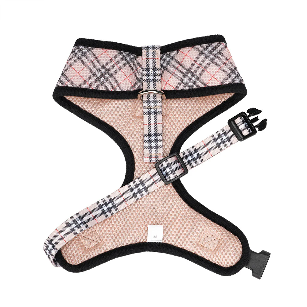 EcoBark Beige Plaid Dog Harness- Over-the-Head Dog Vest Halter for Small to Medium Dogs, and Puppies - Image 3