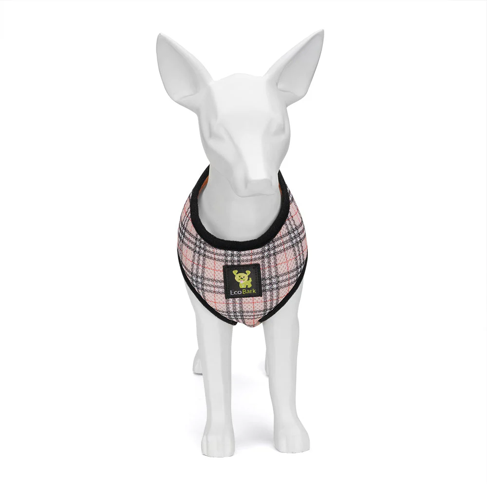 EcoBark Beige Plaid Dog Harness- Over-the-Head Dog Vest Halter for Small to Medium Dogs, and Puppies - Image 5