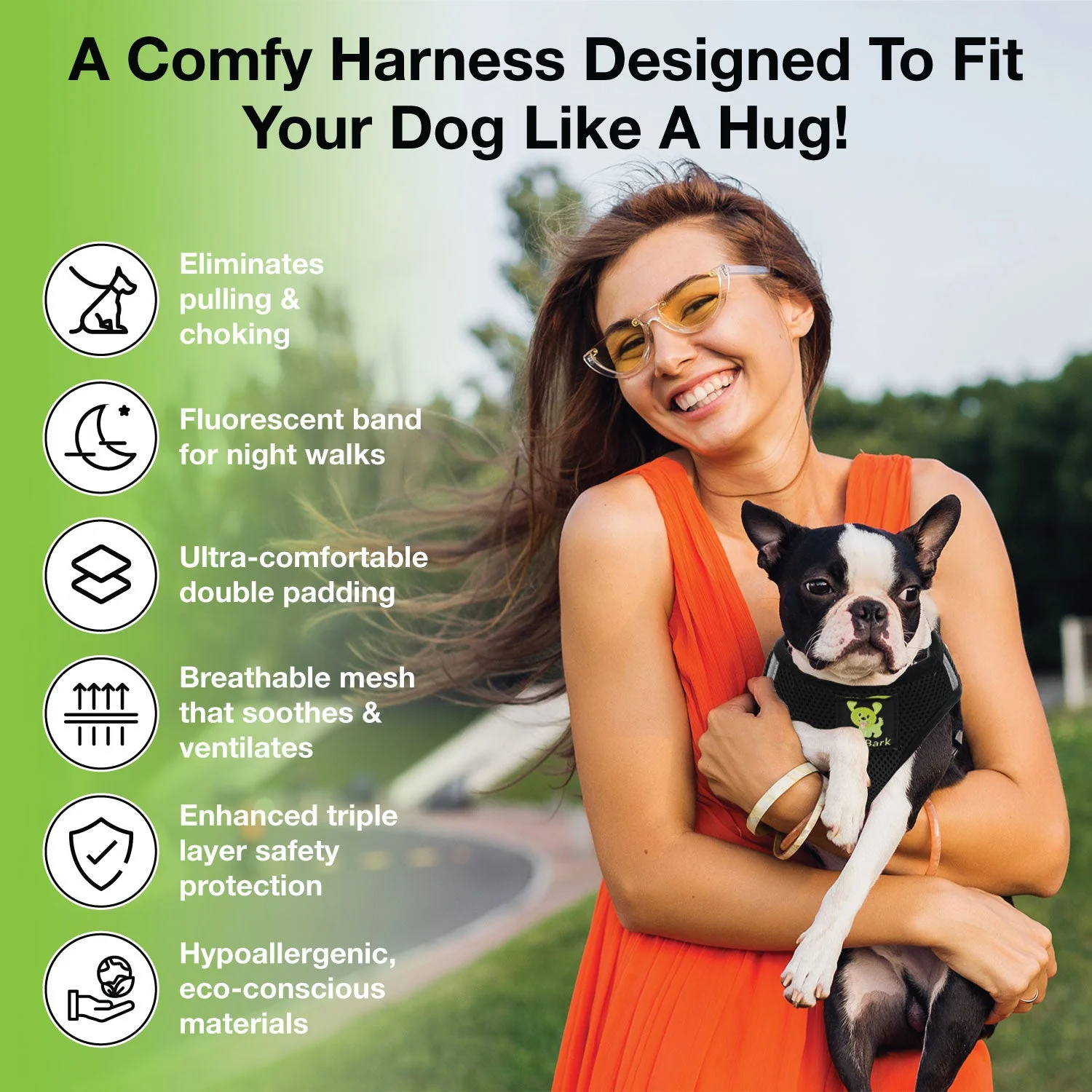 EcoBark Black Step In Dog Harness - Reflective Soft Mesh Harness for Teacup, Small Dogs and Puppies - Image 5