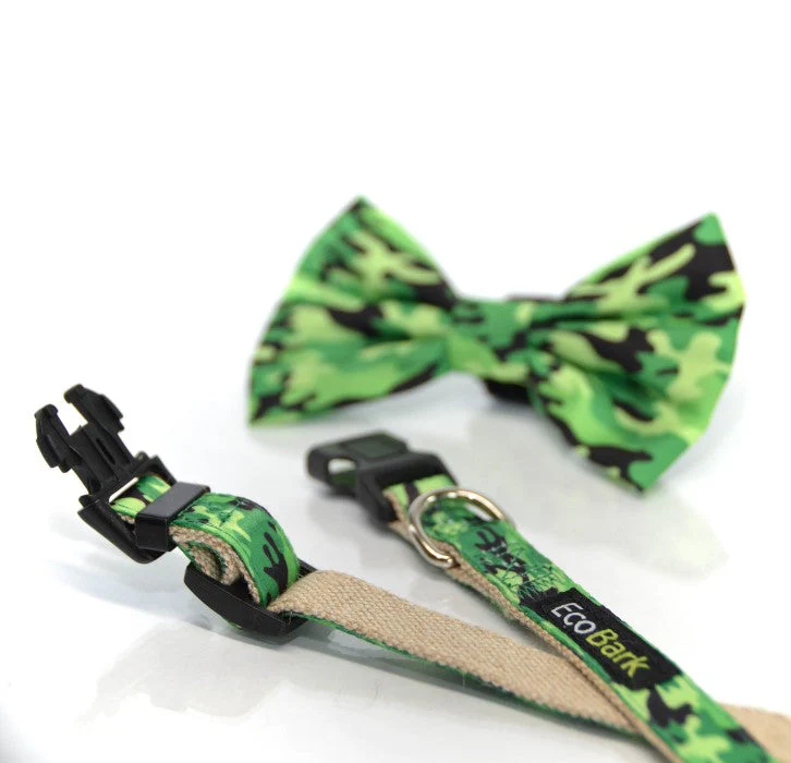 EcoBark Camo Bow Tie Dog Collar - Camouflage Print - Image 3