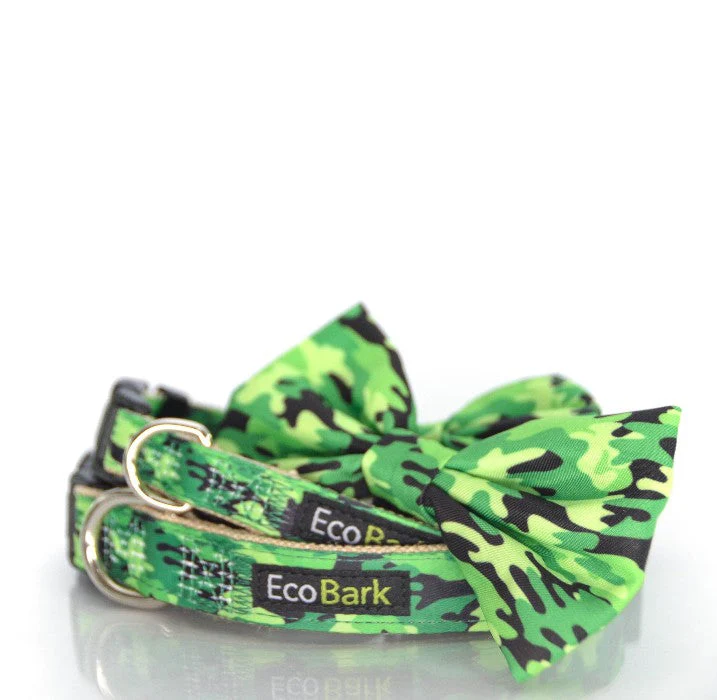 EcoBark Camo Bow Tie Dog Collar - Camouflage Print - Image 5