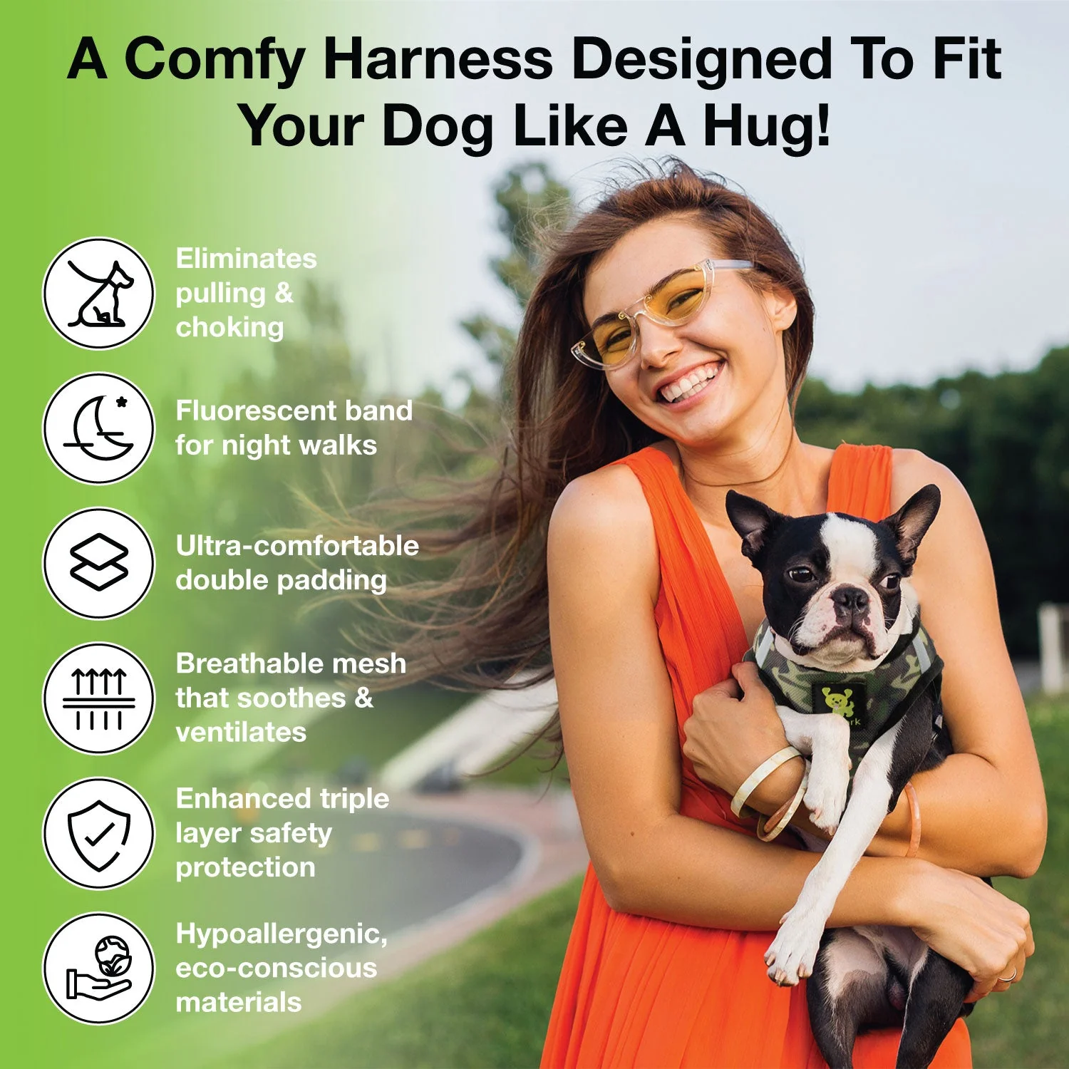 EcoBark Camo Step In Dog Harness - Reflective Soft Mesh Harness for Teacup, Small Dogs and Puppies - Image 5