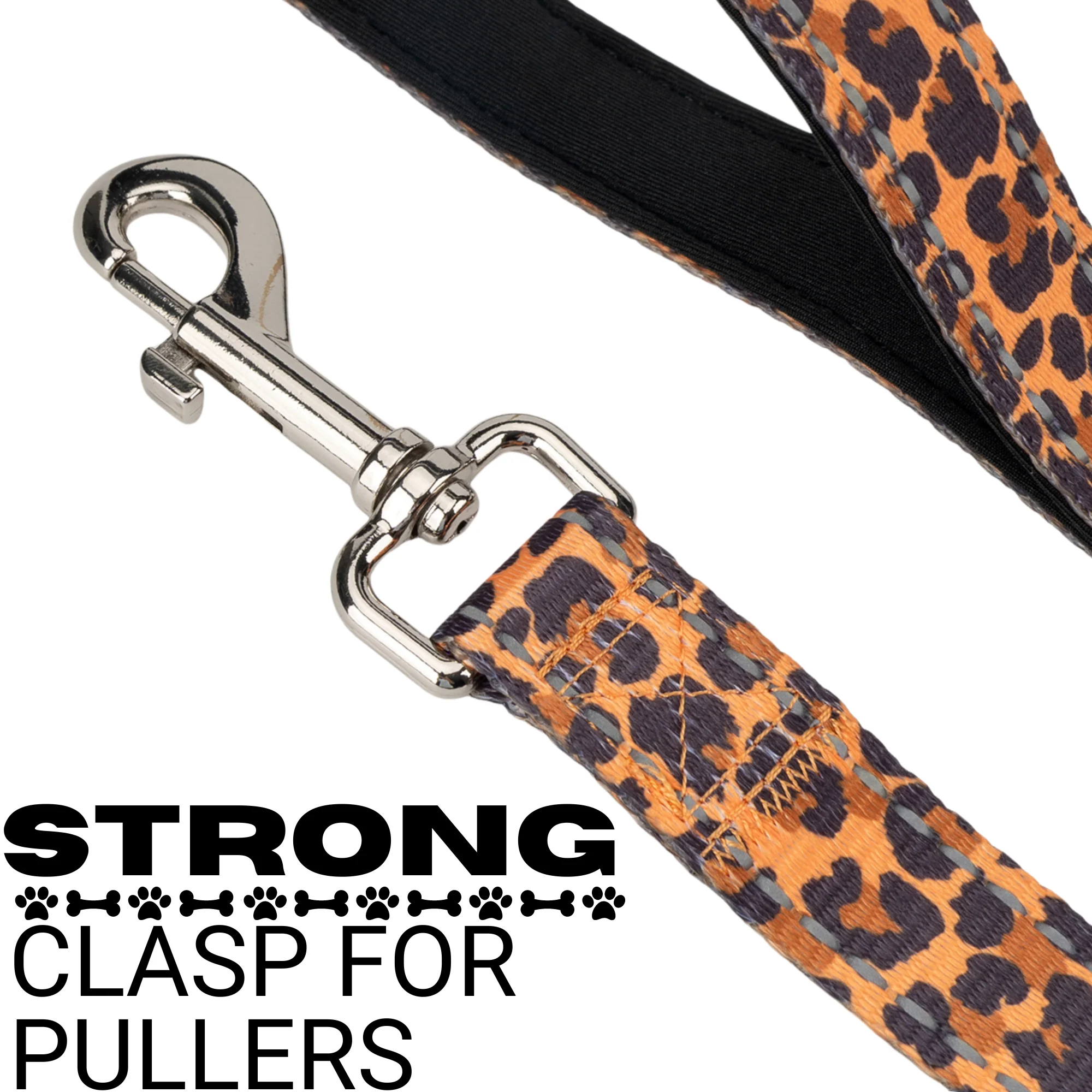 EcoBark Cheetah Dog Leash- Padded Comfort Grip Leash - 4ft, 5ft, and 6ft Leash for Small and Medium Dogs - Image 4