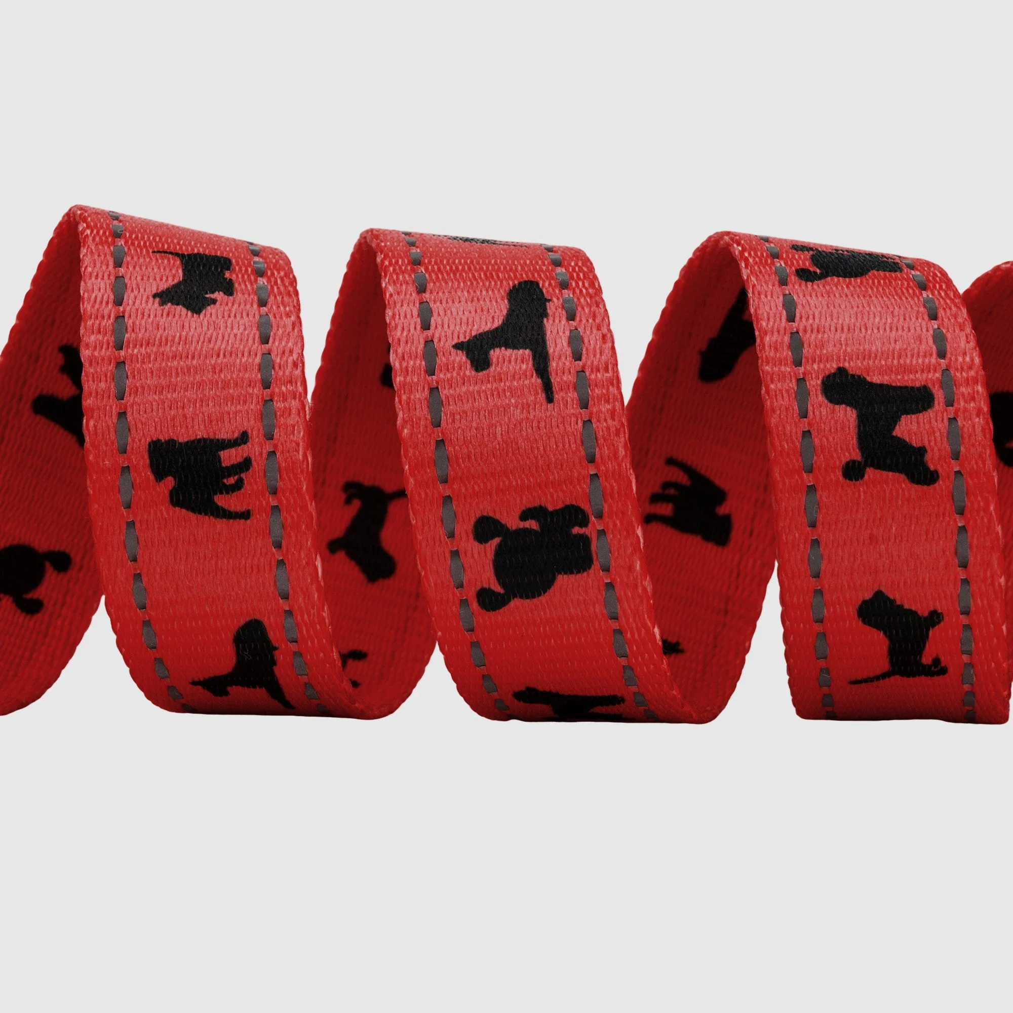 EcoBark Cherry Red Dog Leash- Padded Comfort Grip Leash with Dog Pattern - 4 ft, 5 ft, and 6 ft Leash for Small and Medium Dogs - Image 5