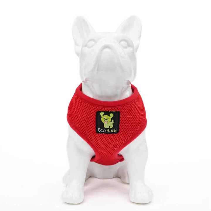 EcoBark Chery Red Dog Harness - Over-the-Head Soft Mesh Dog Vest Halter for Small to Medium Dogs and Puppies - Image 2