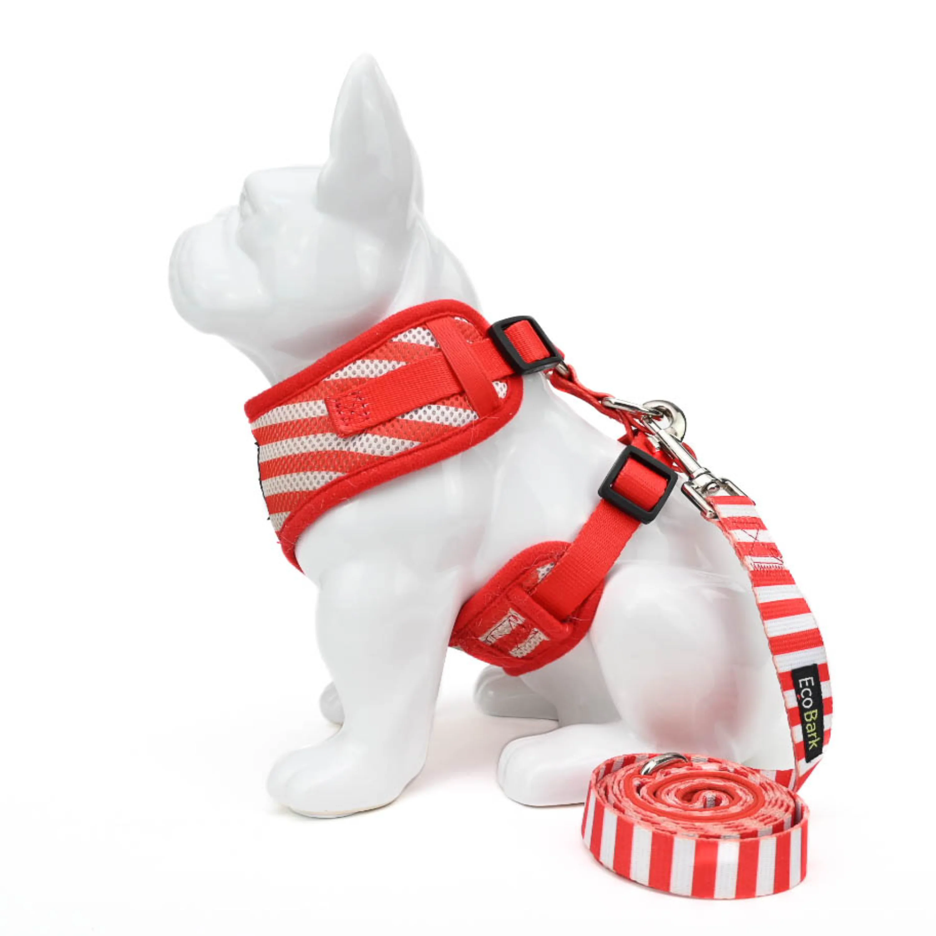 EcoBark Custom-Fit Harness & Leash Combo - Red Stripe - Image 3