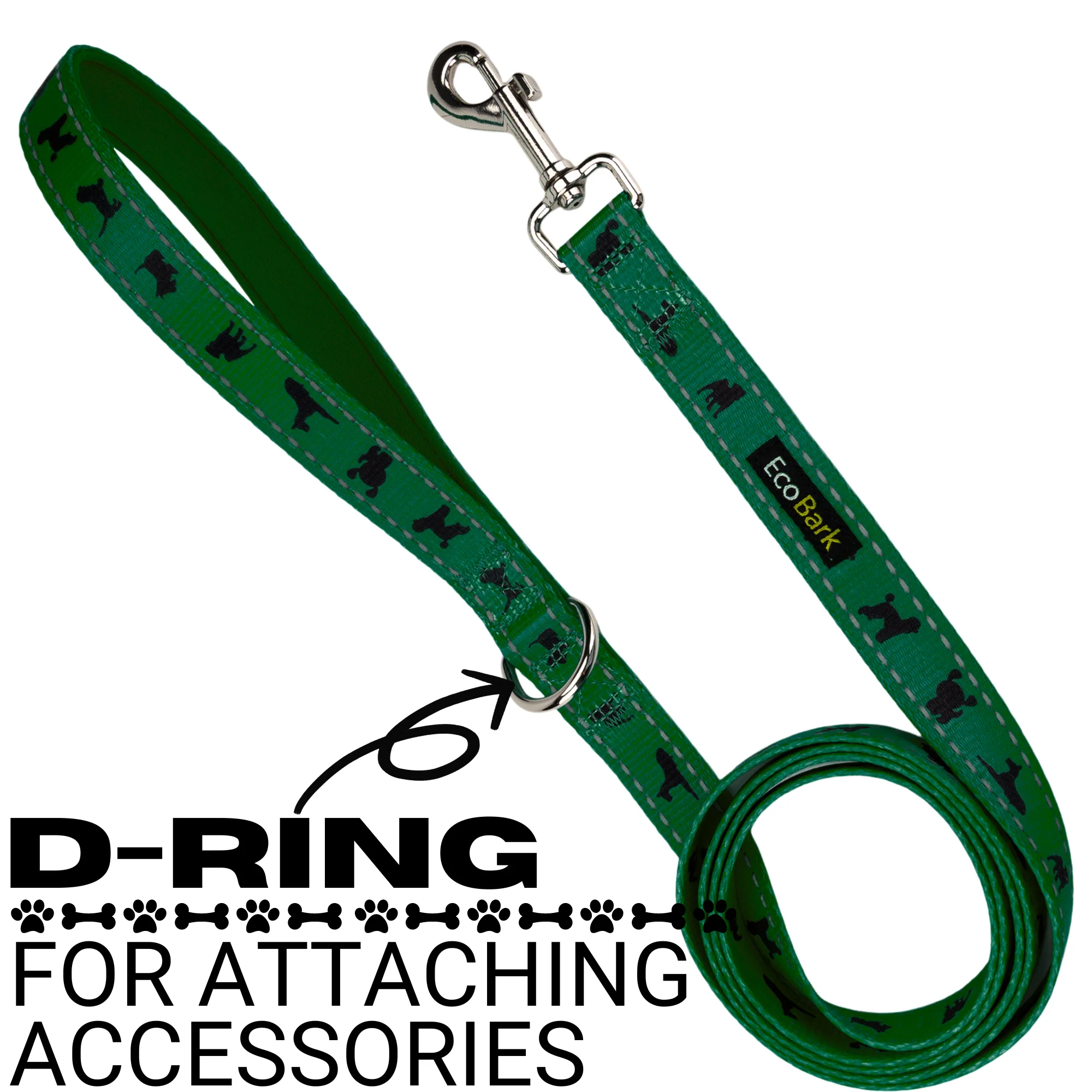 EcoBark Forest Green Dog Leash- Padded Comfort Grip Leash - 4ft, 5ft, and 6ft Leash for Small and Medium Dogs - Image 7