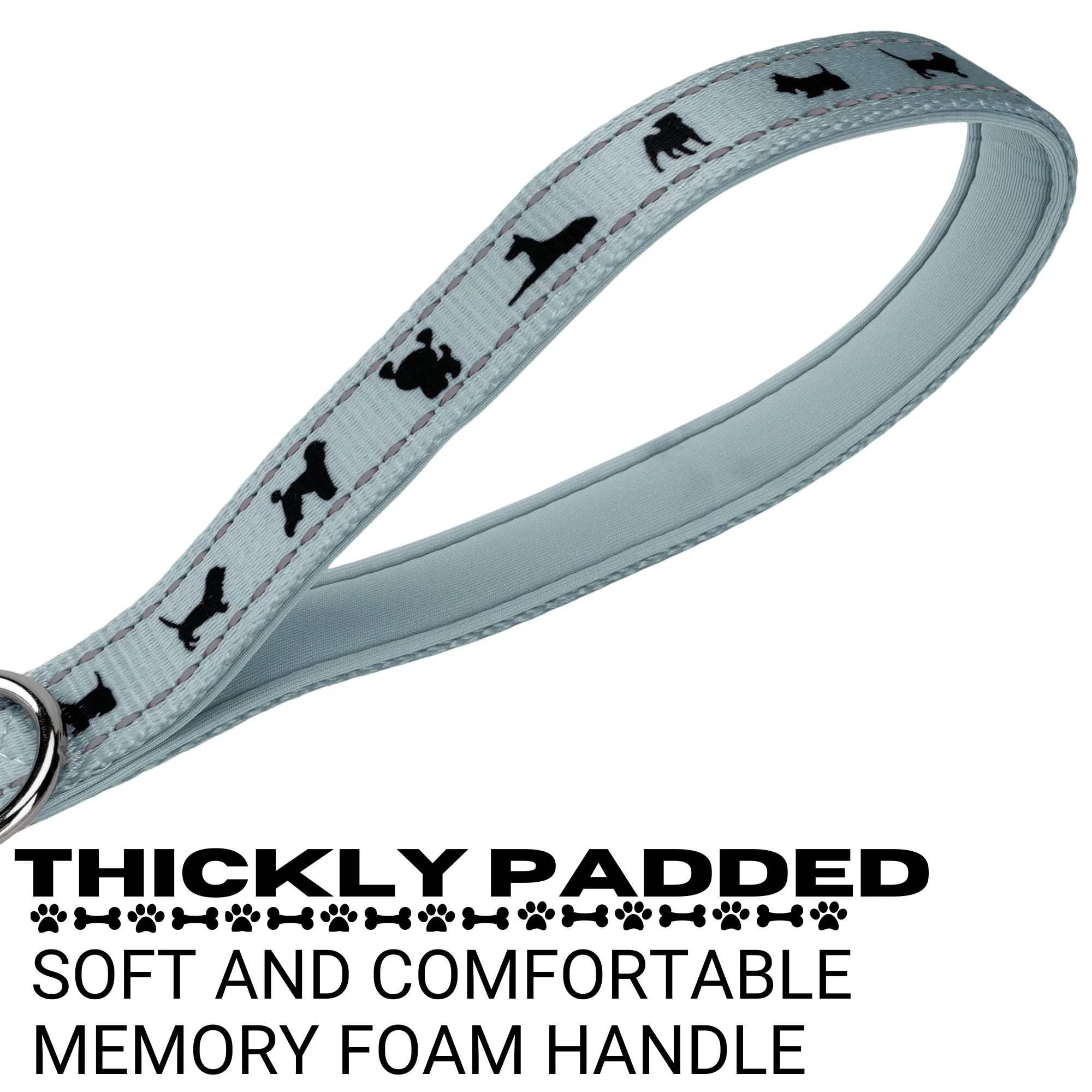 EcoBark Gray Dog Leash- Padded Comfort Grip Leash - 4ft, 5ft, and 6ft Leash for Small and Medium Dogs - Image 6