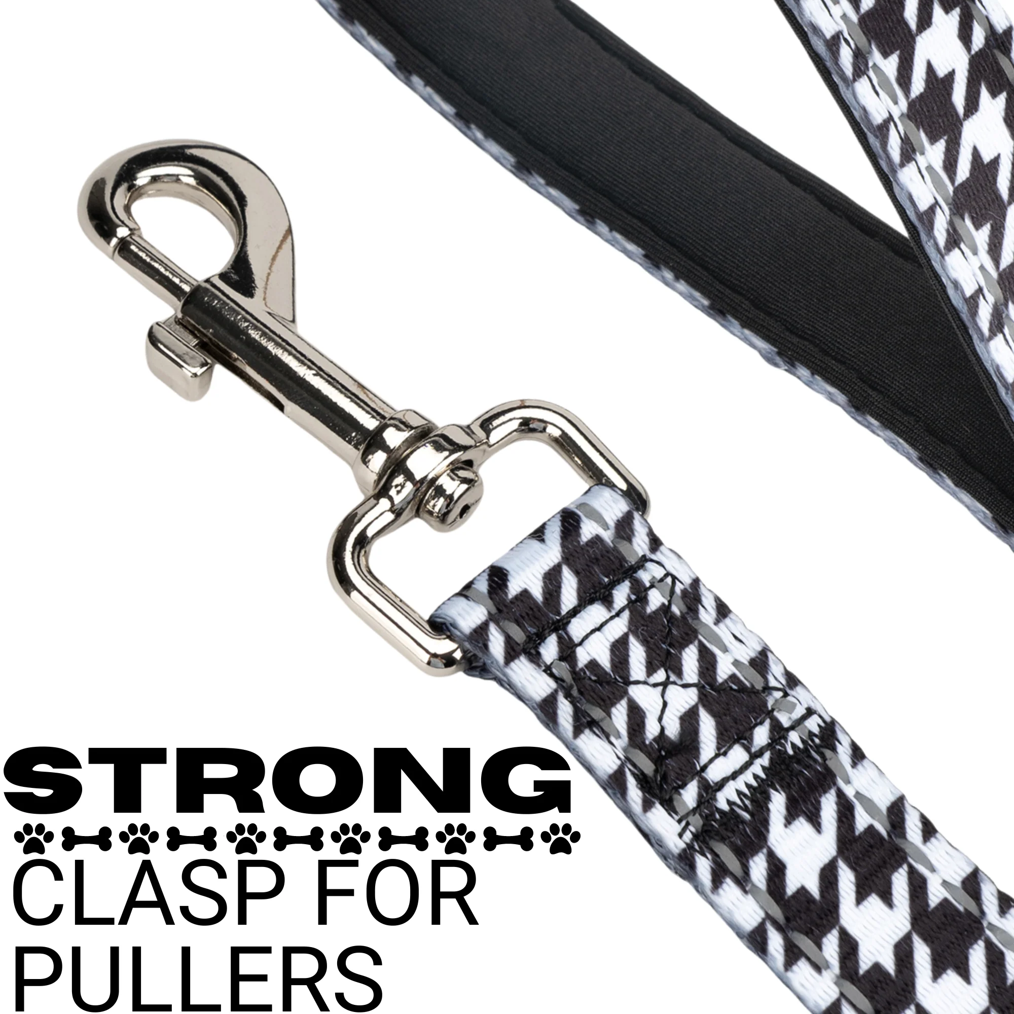 EcoBark Houndstooth Dog Leash- Padded Comfort Grip Leash - 4ft, 5ft, and 6ft Leash for Small and Medium Dogs - Image 4