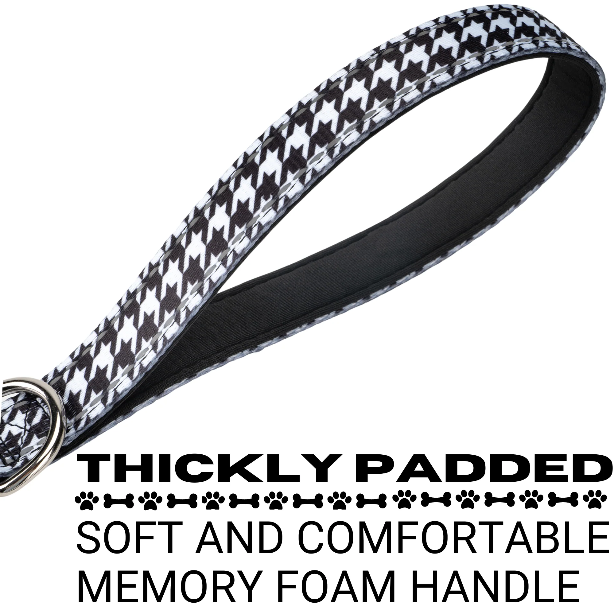 EcoBark Houndstooth Dog Leash- Padded Comfort Grip Leash - 4ft, 5ft, and 6ft Leash for Small and Medium Dogs - Image 5