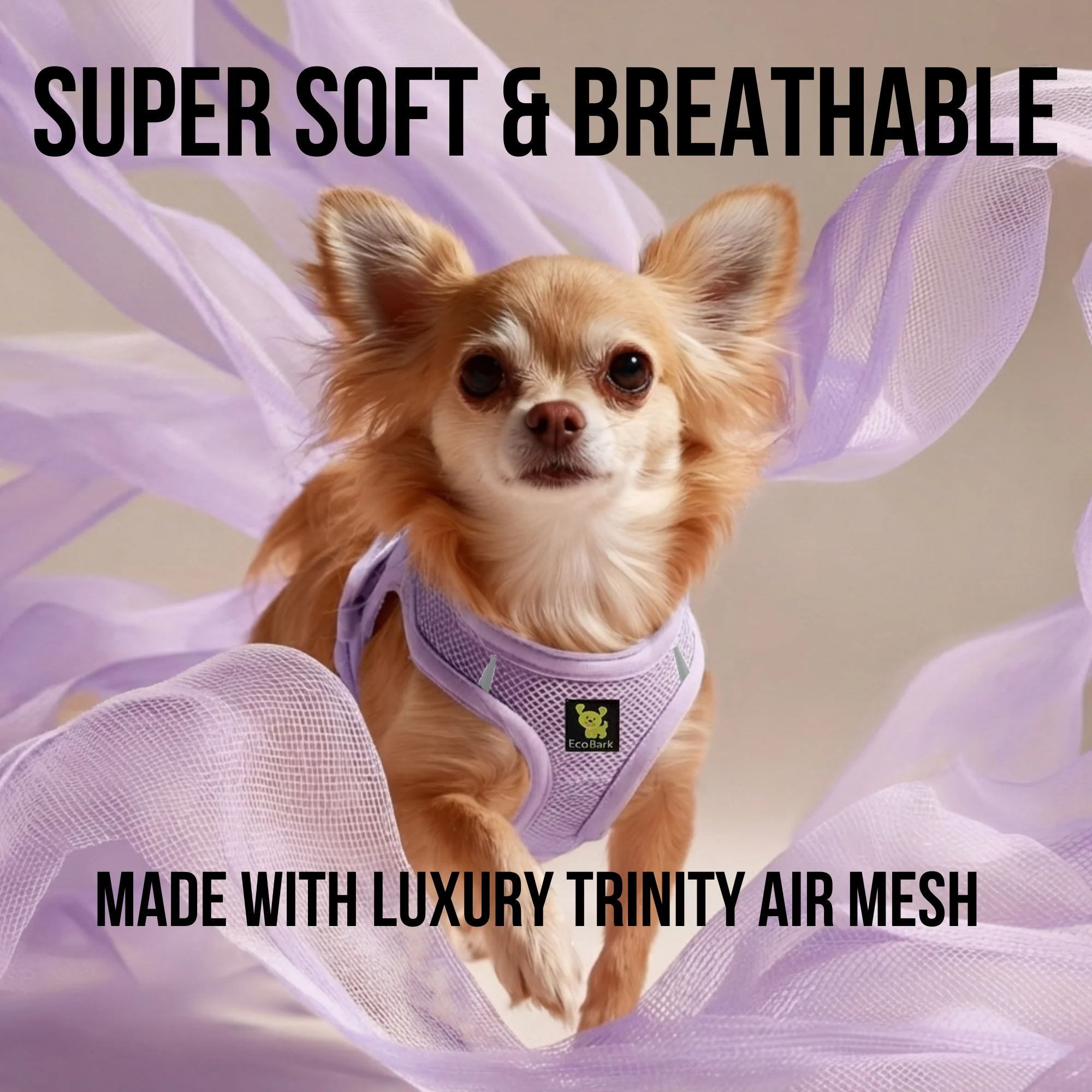 EcoBark Lavender Step In Dog Harness - Reflective Soft Mesh Harness for Teacup, Small Dogs and Puppies - Image 4