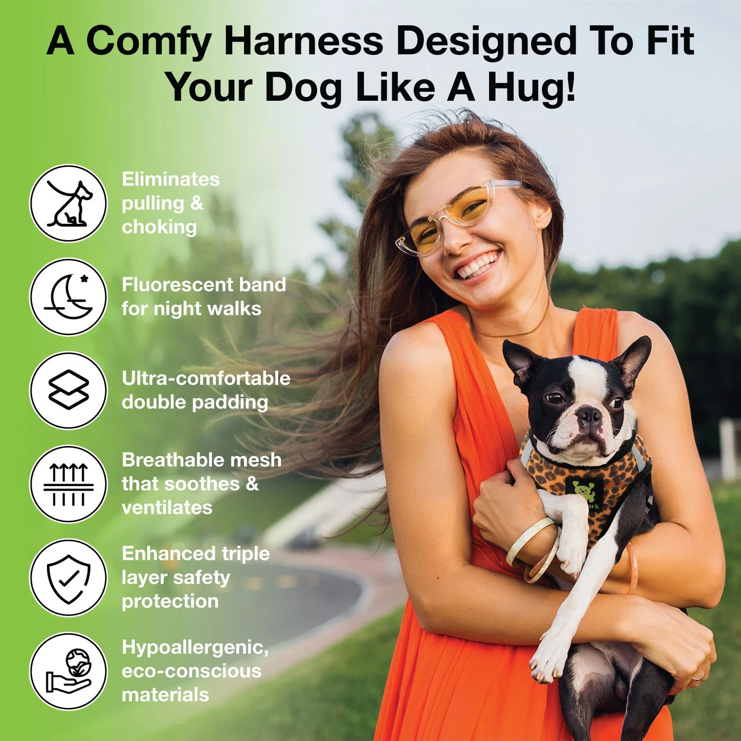 EcoBark Leopard Step In Dog Harness - Reflective Soft Mesh Harness for Teacup, Small Dogs and Puppies - Image 5